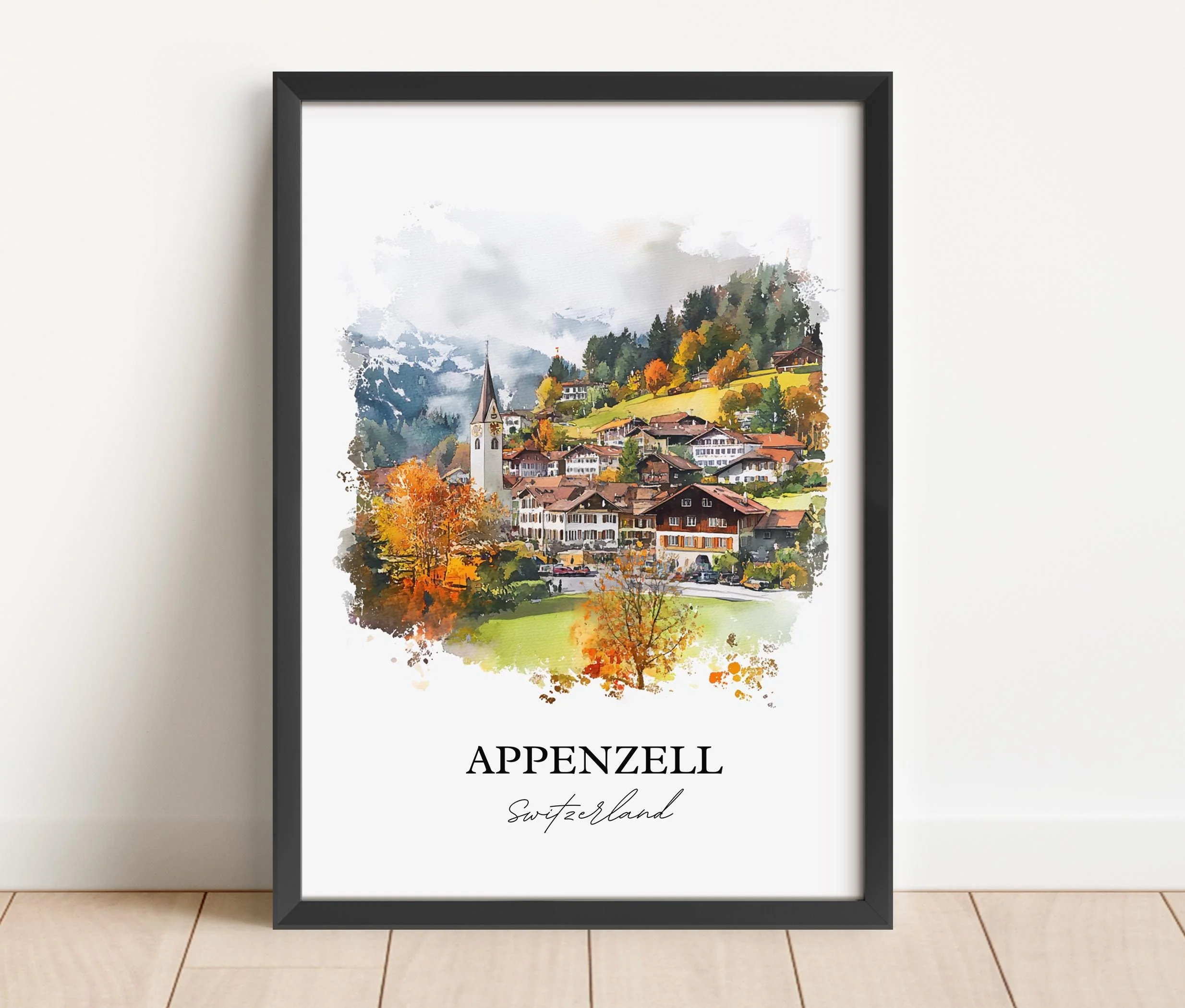 Appenzell, Switzerland – Watercolor Art Print - Image 6
