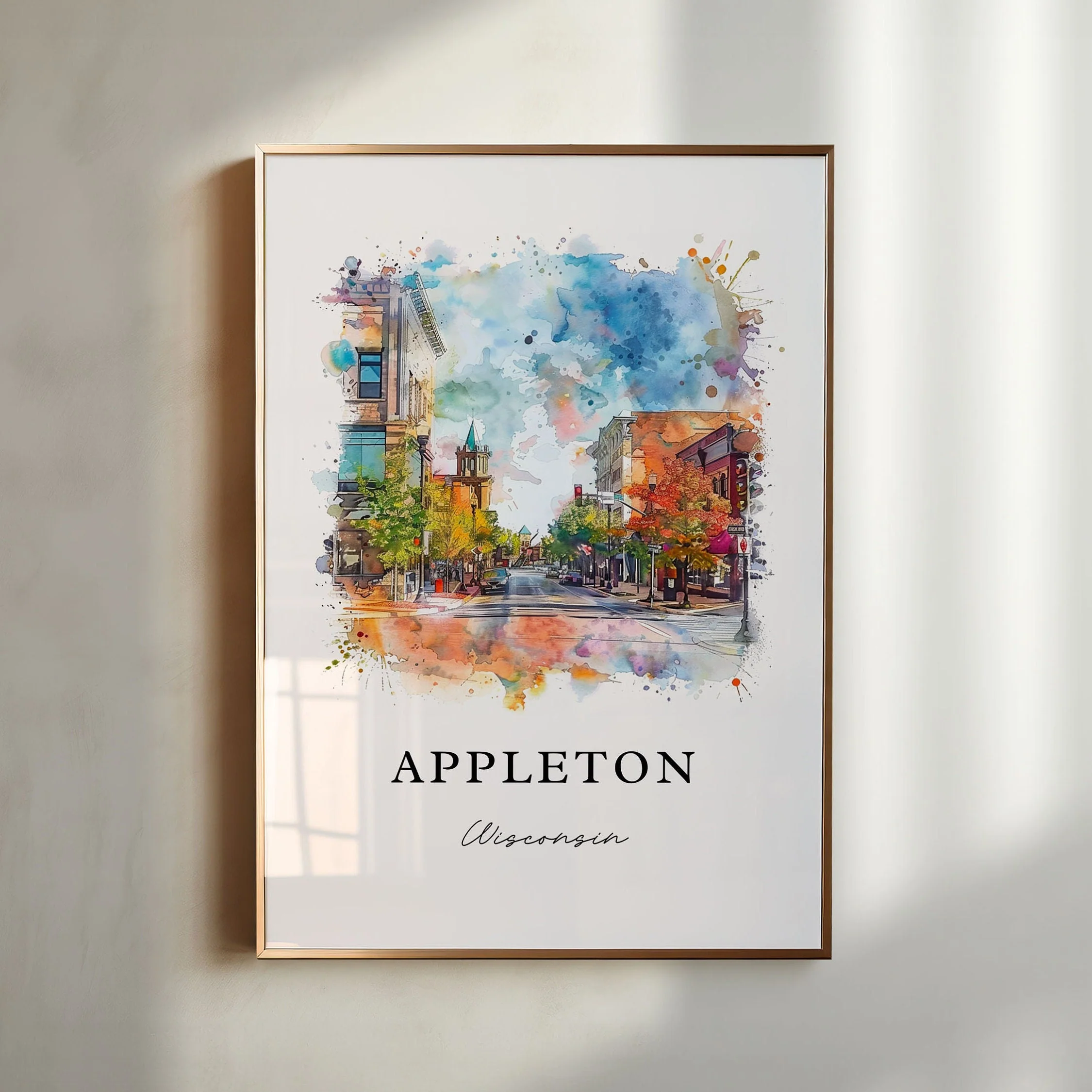 Appleton, Wisconsin, Wisconsin – Watercolor Art Print