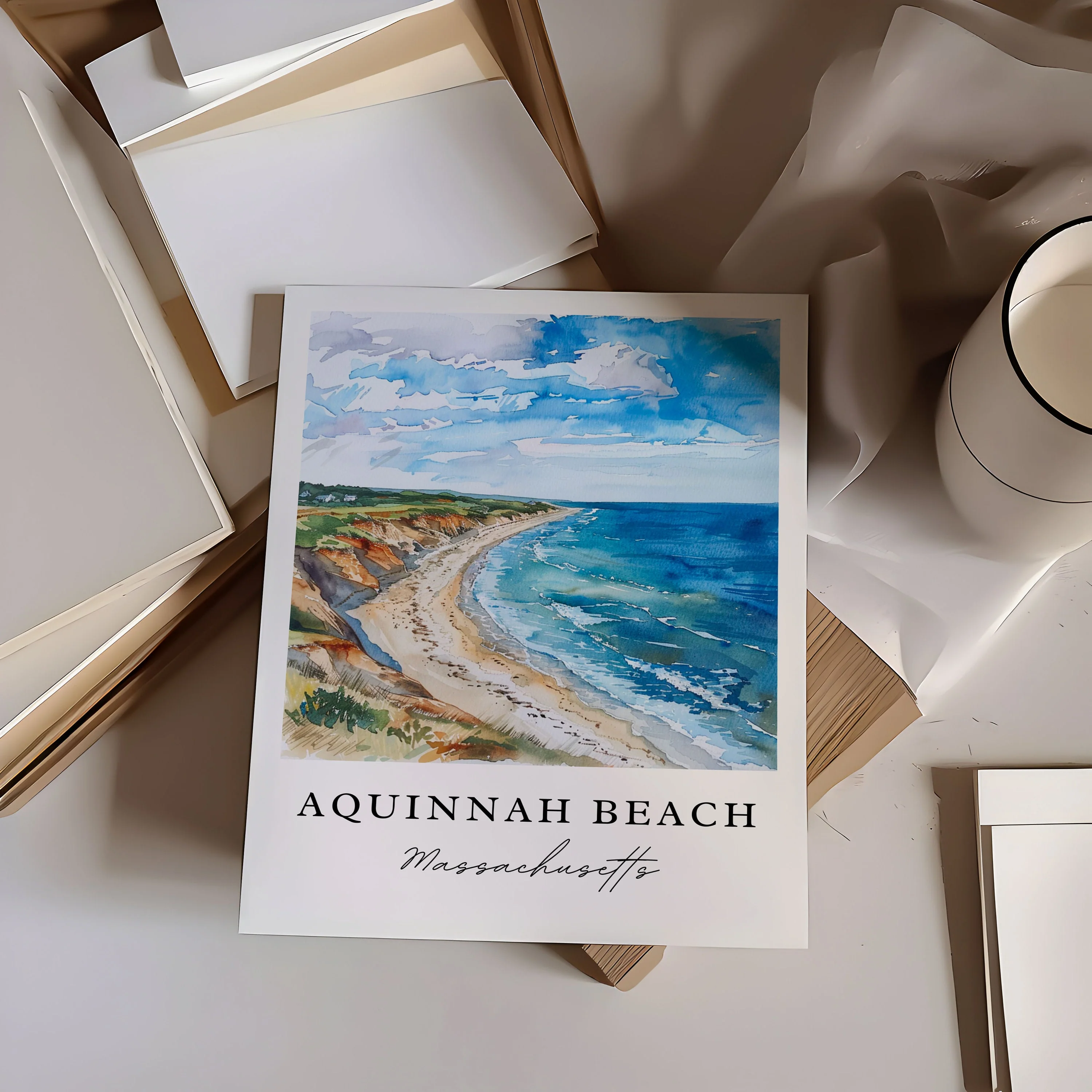 Aquinnah, Massachusetts – Watercolor Art Print - Image 3