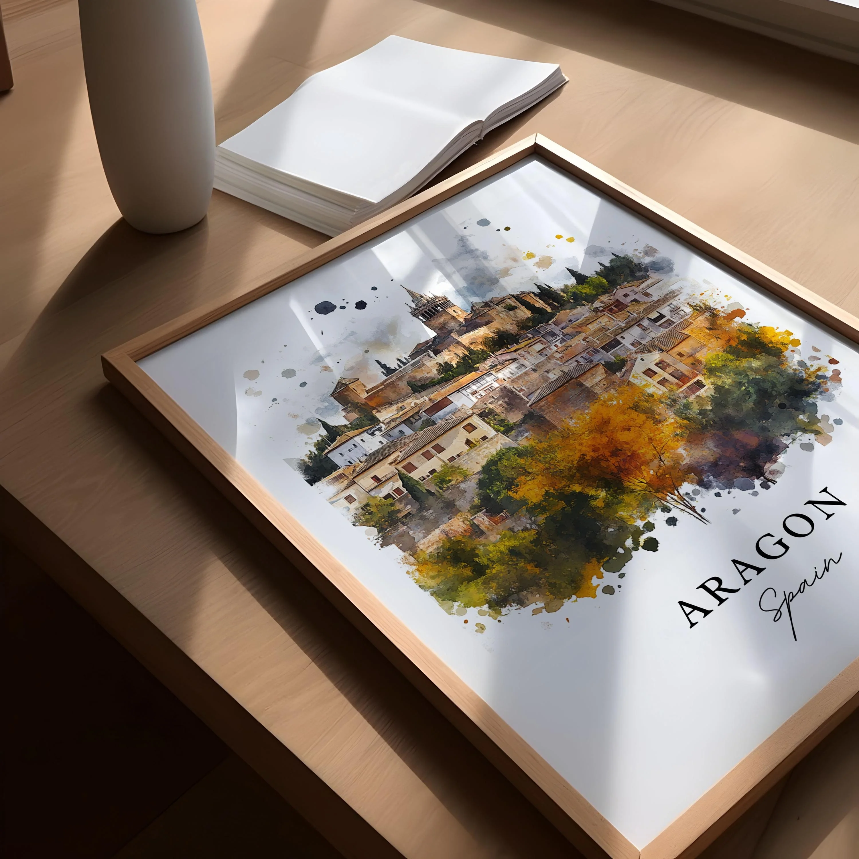 Aragon, Spain – Watercolor Art Print - Image 3