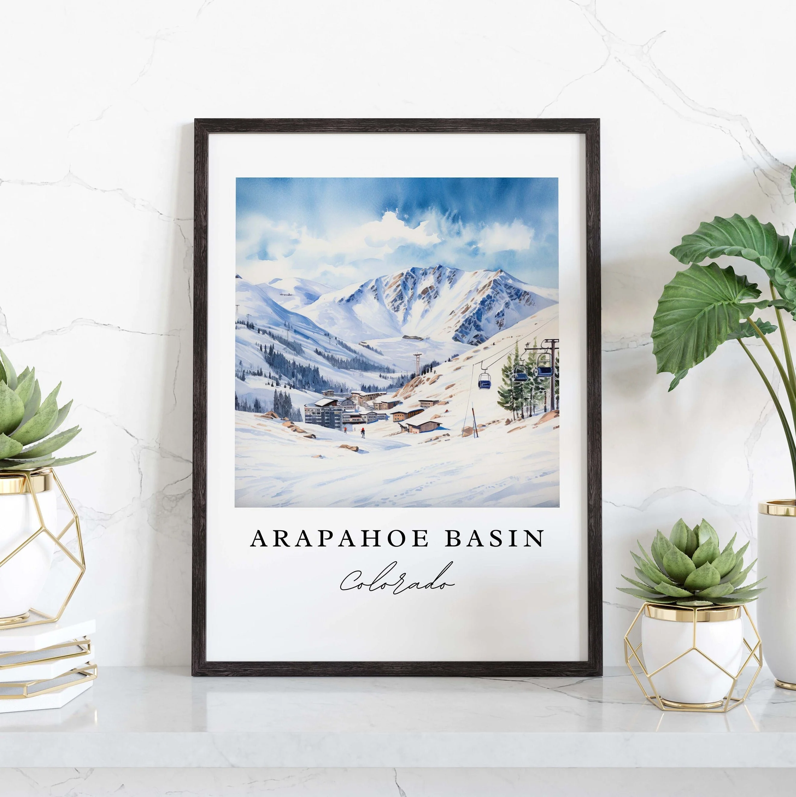 Arapahoe Basin, Colorado, Colorado – Watercolor Art Print