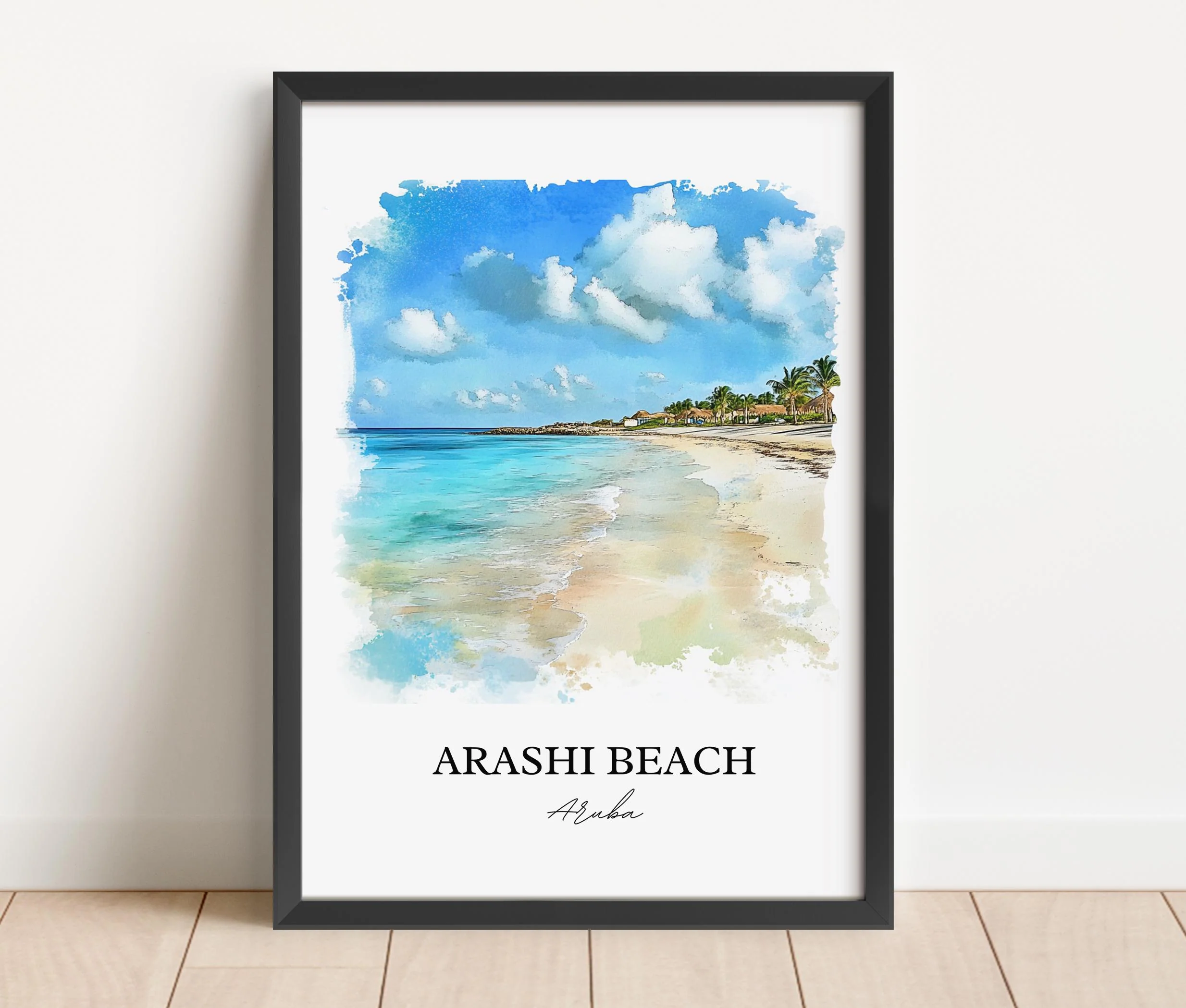 Arashi Beach, Aruba – Watercolor Art Print - Image 5