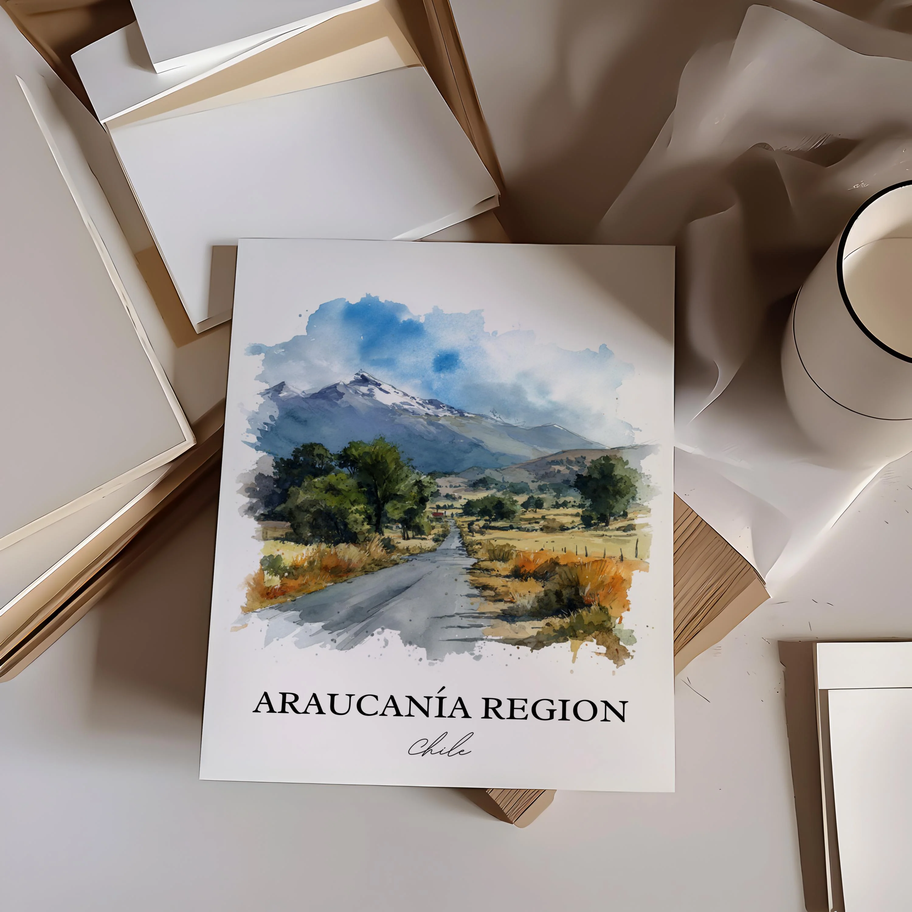 Araucania, Chile – Watercolor Art Print - Image 3