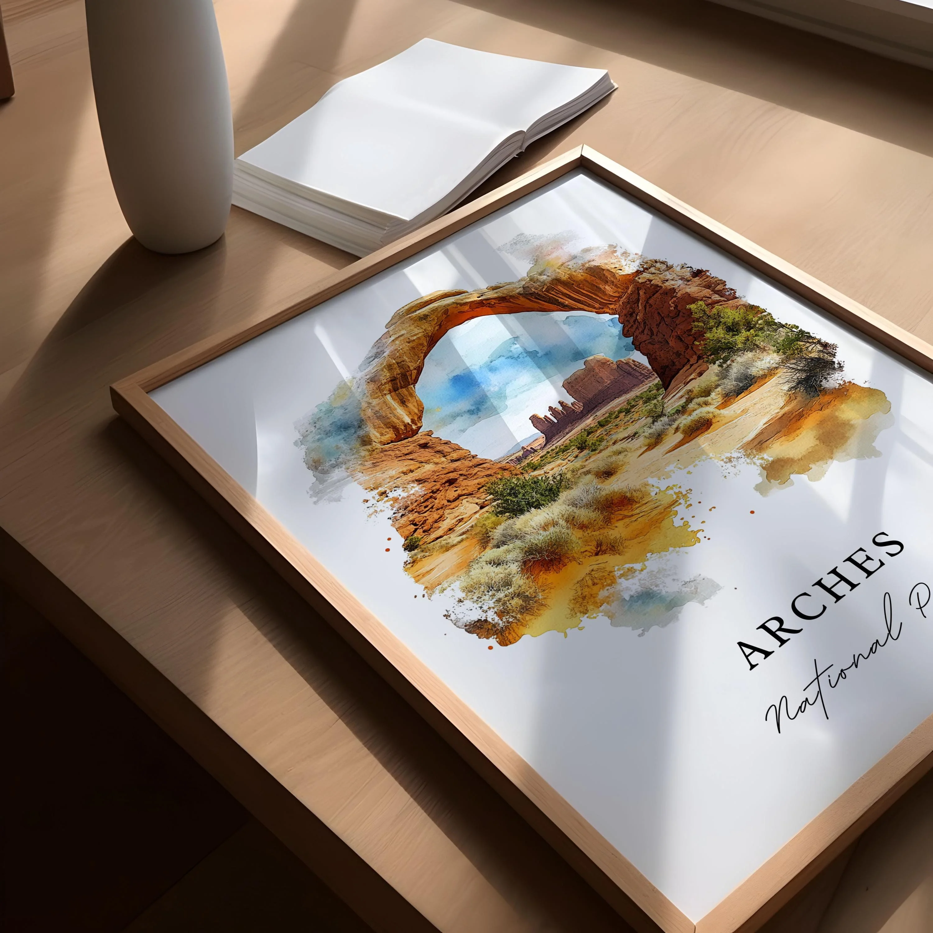 Arches National Park, Utah – Watercolor Art Print - Image 3
