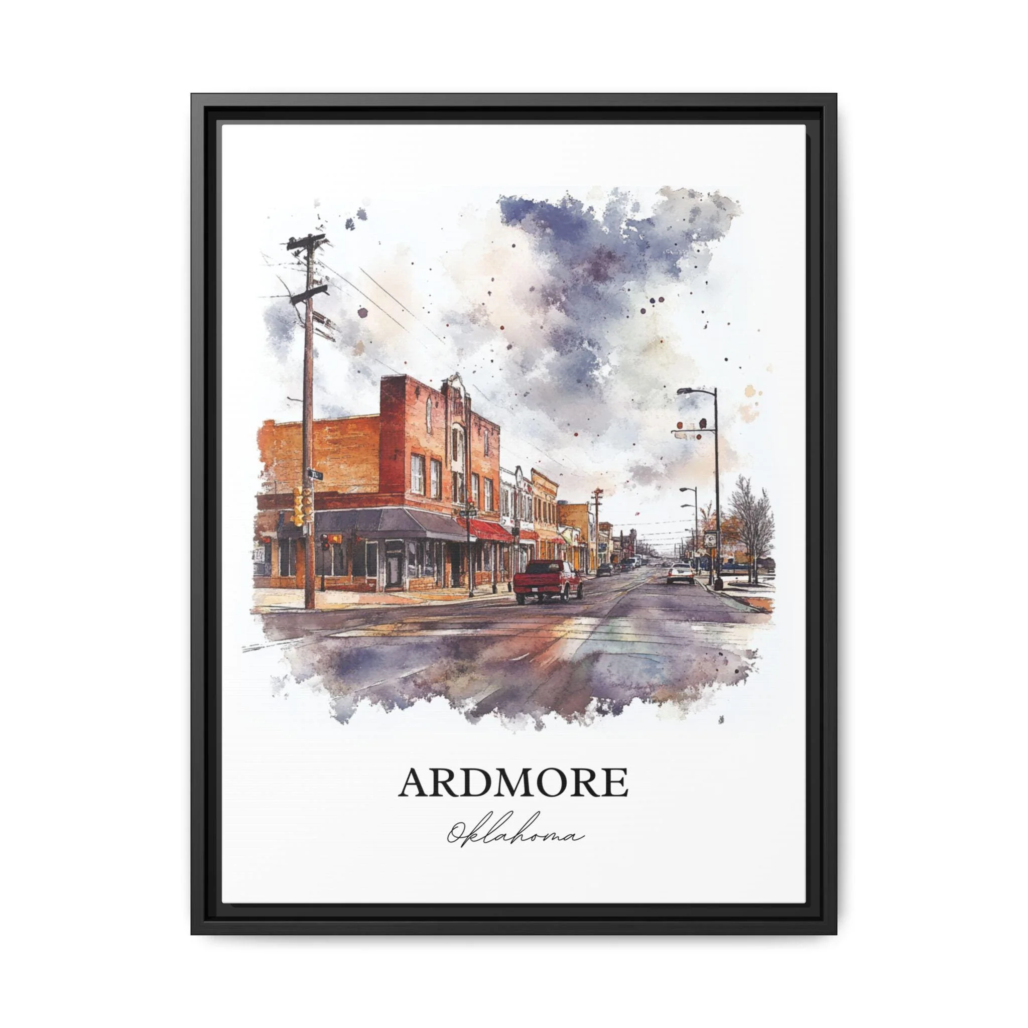 Ardmore, Oklahoma, USA – Watercolor Art Print - Image 6