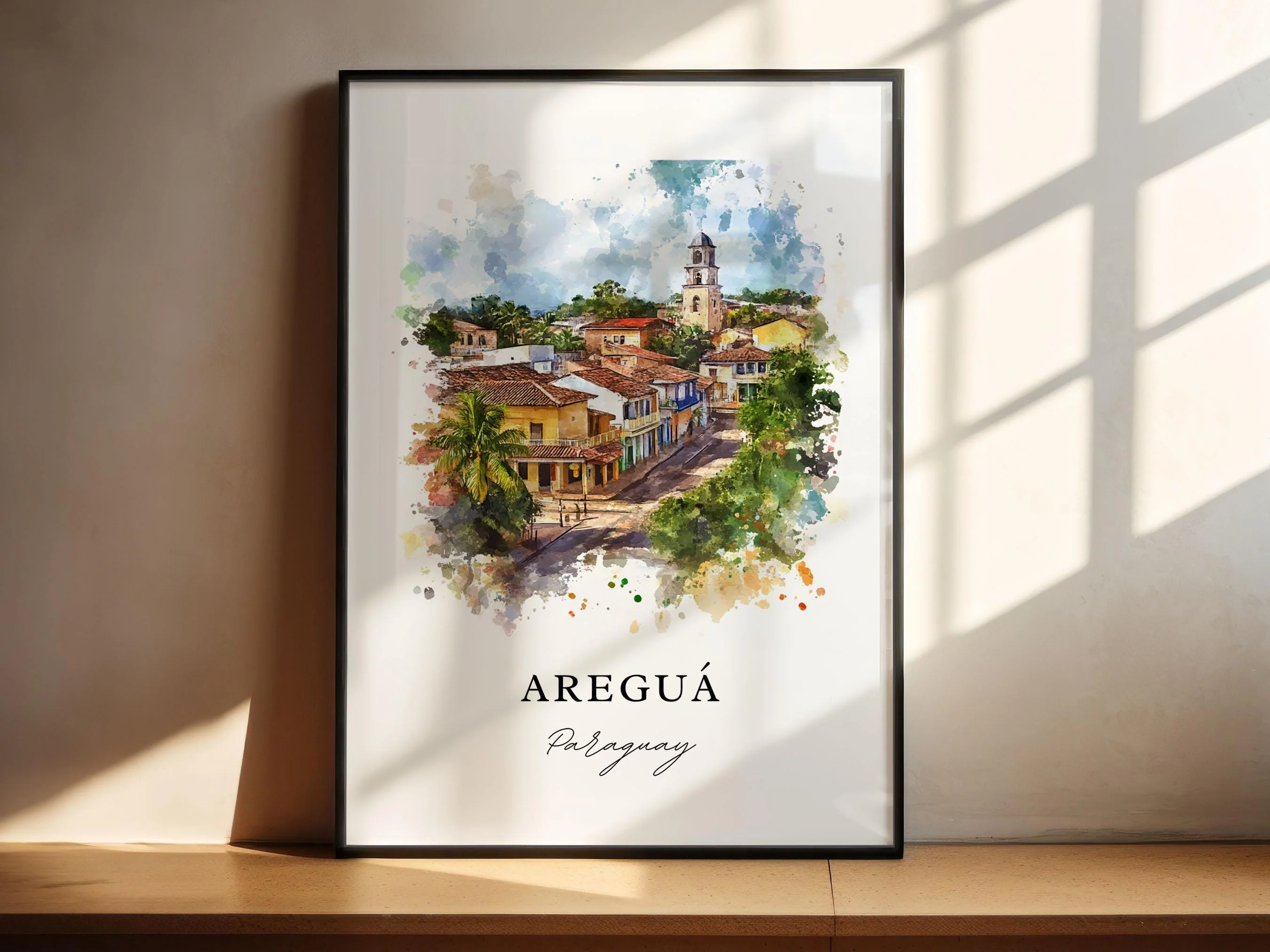 Aregua, Paraguay – Watercolor Art Print - Image 4