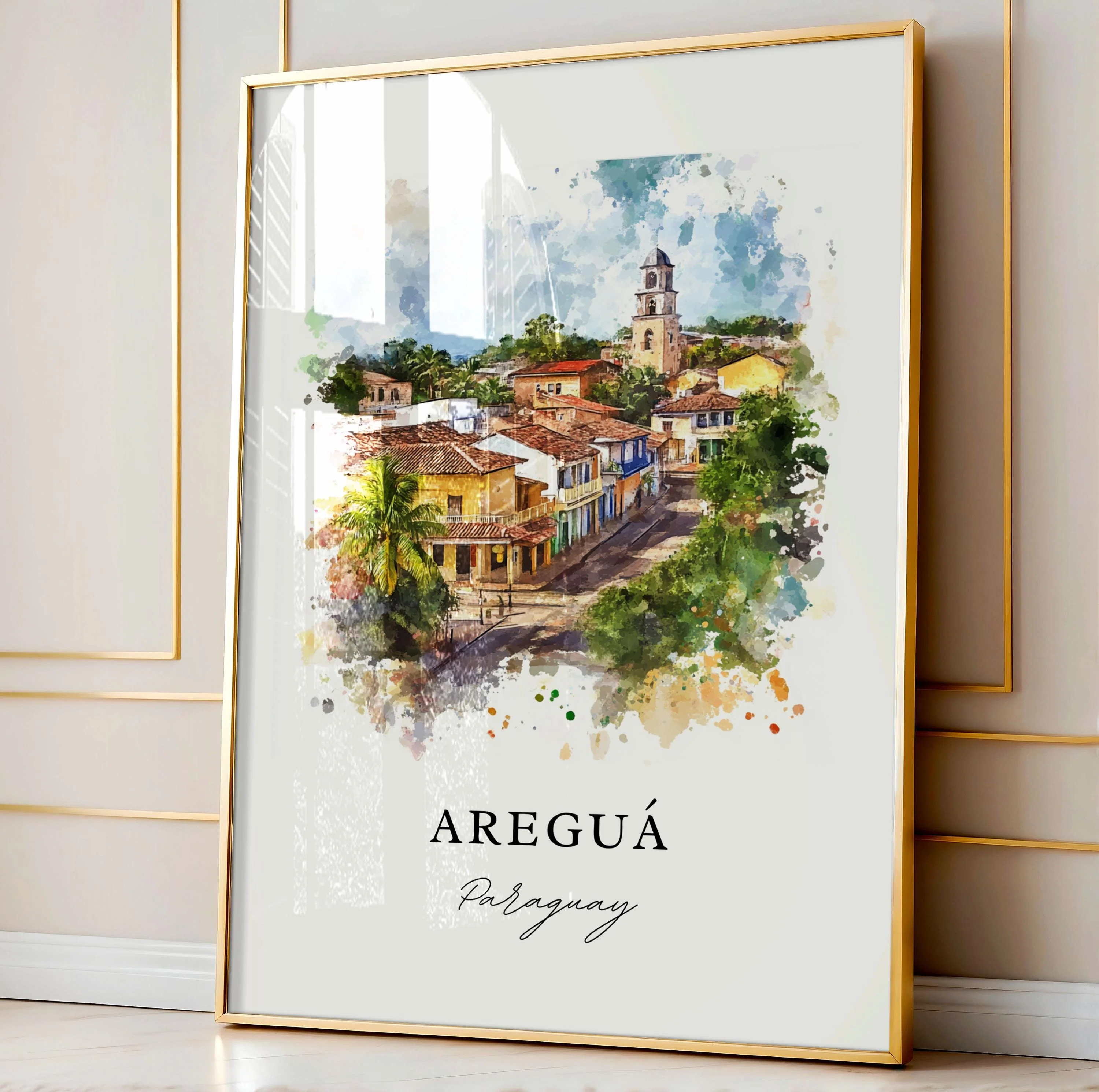 Aregua, Paraguay – Watercolor Art Print - Image 5