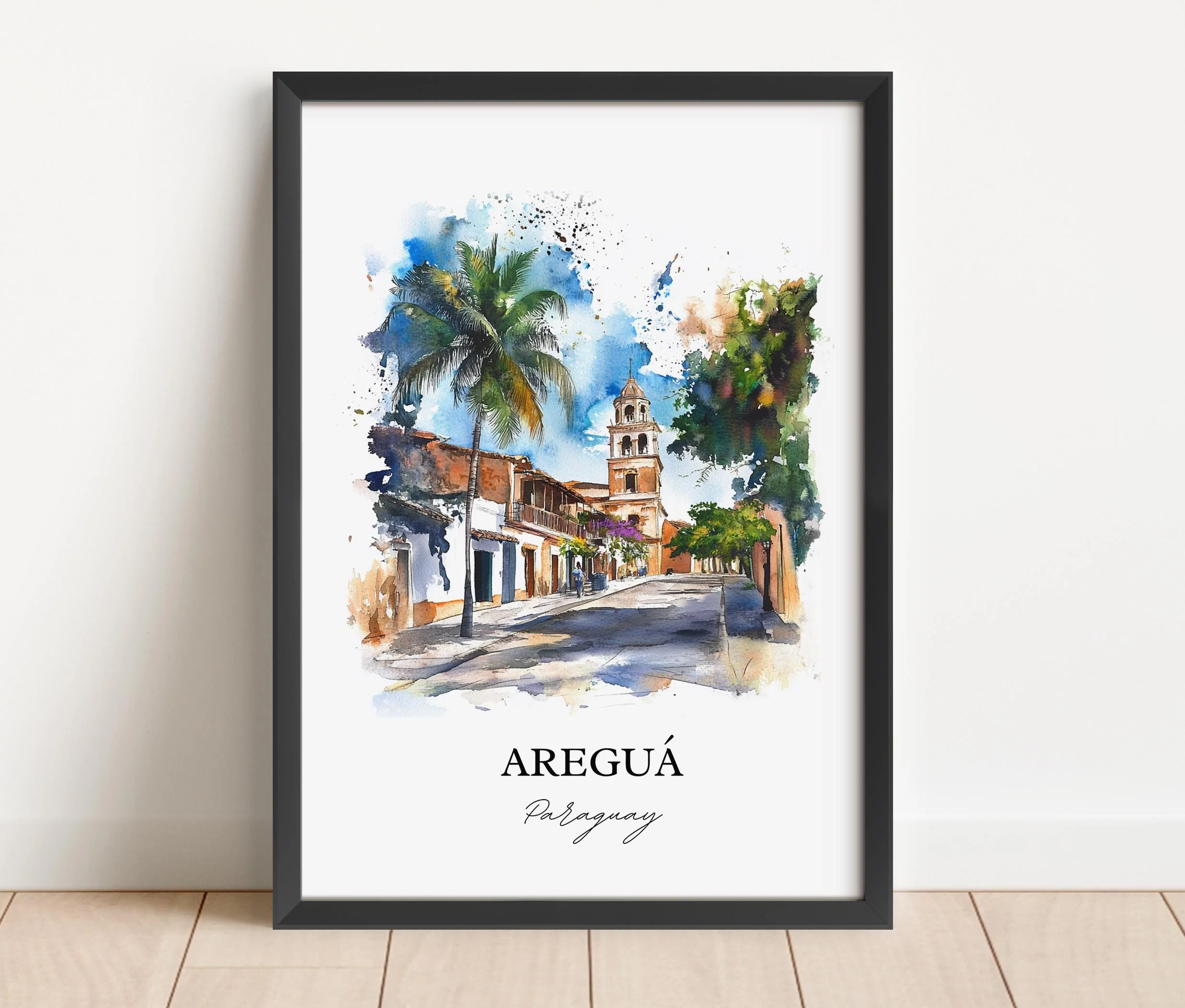 Areguá, Paraguay – Watercolor Art Print - Image 6