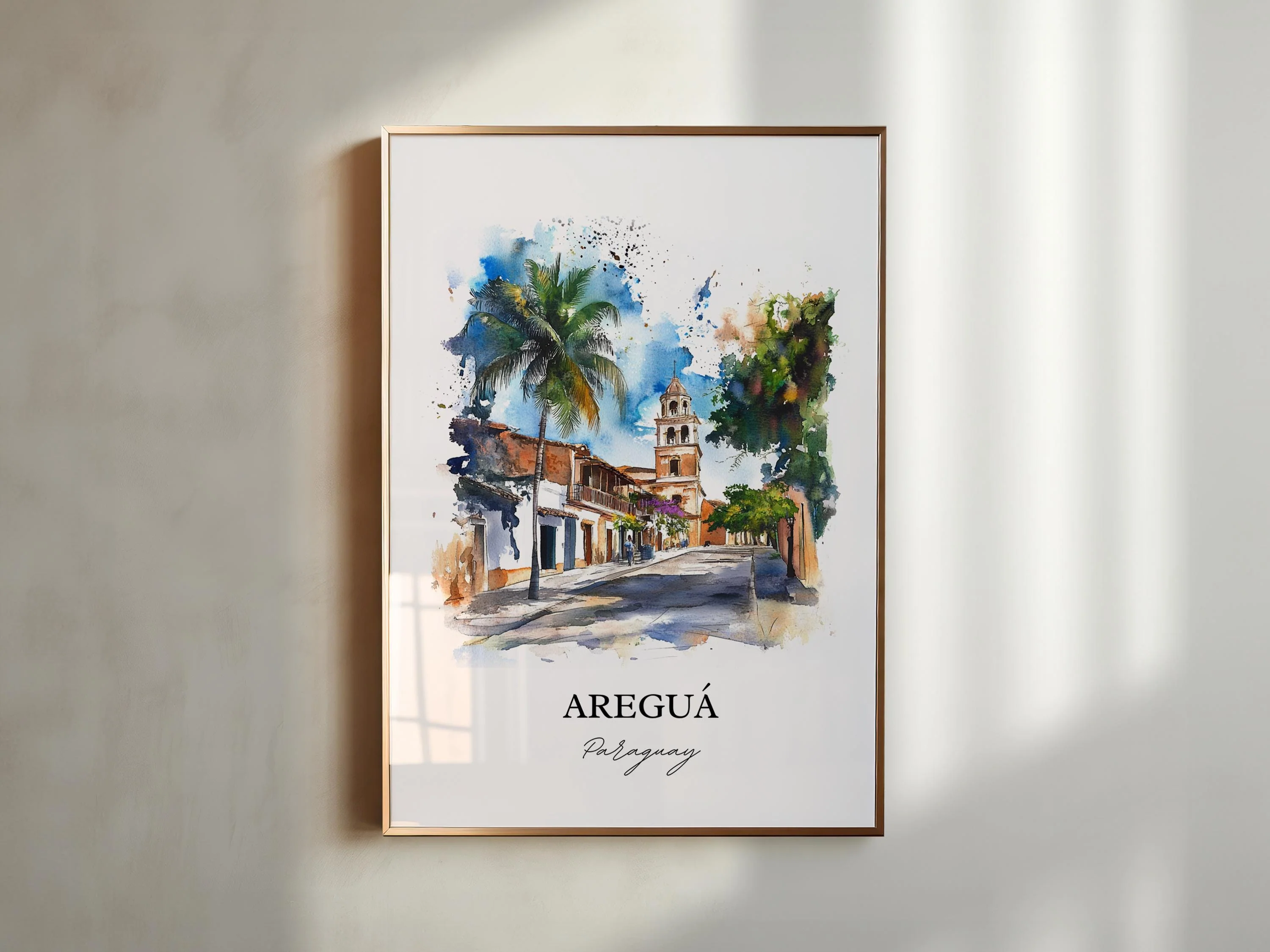 Areguá, Paraguay – Watercolor Art Print - Image 3