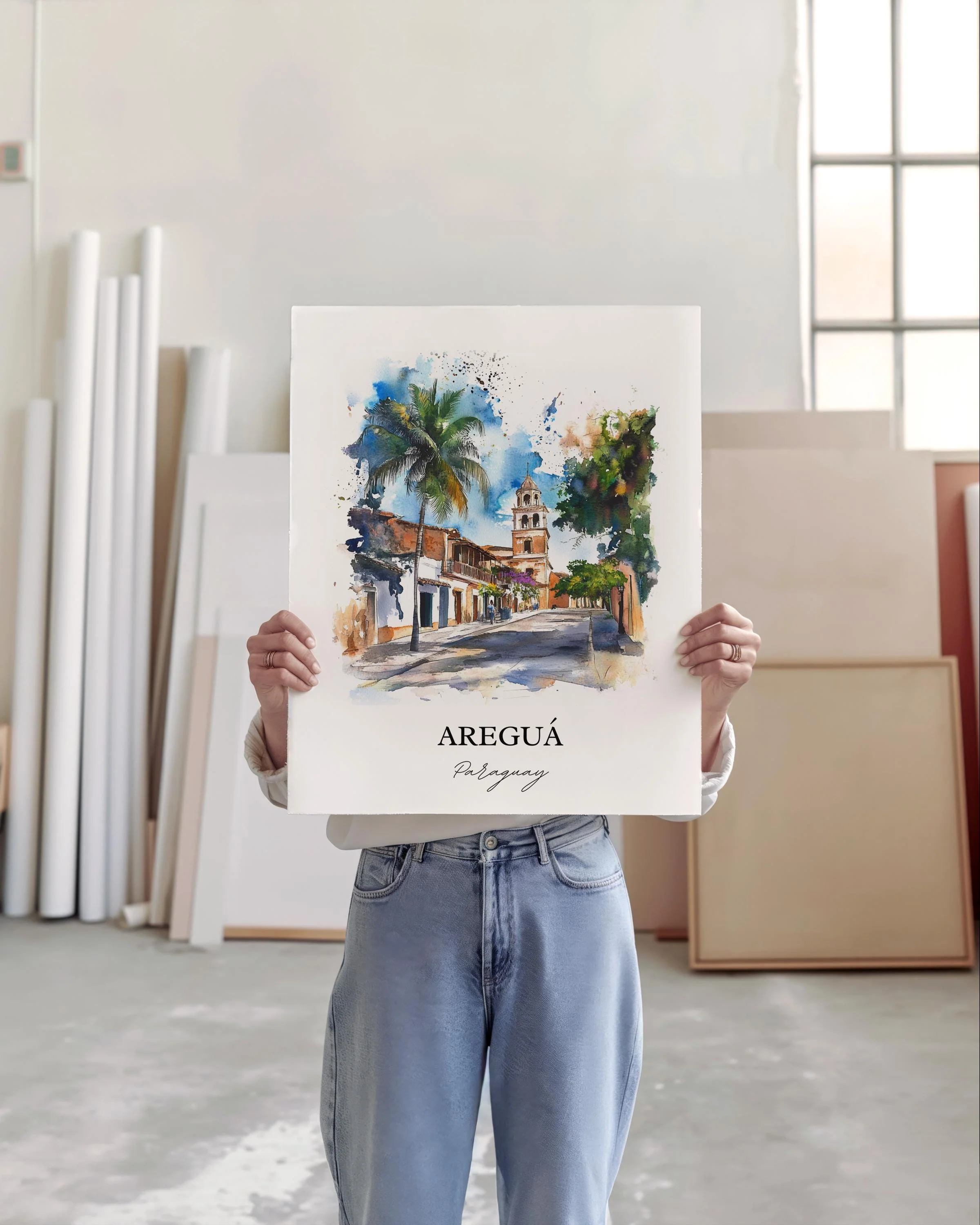 Areguá, Paraguay – Watercolor Art Print - Image 4