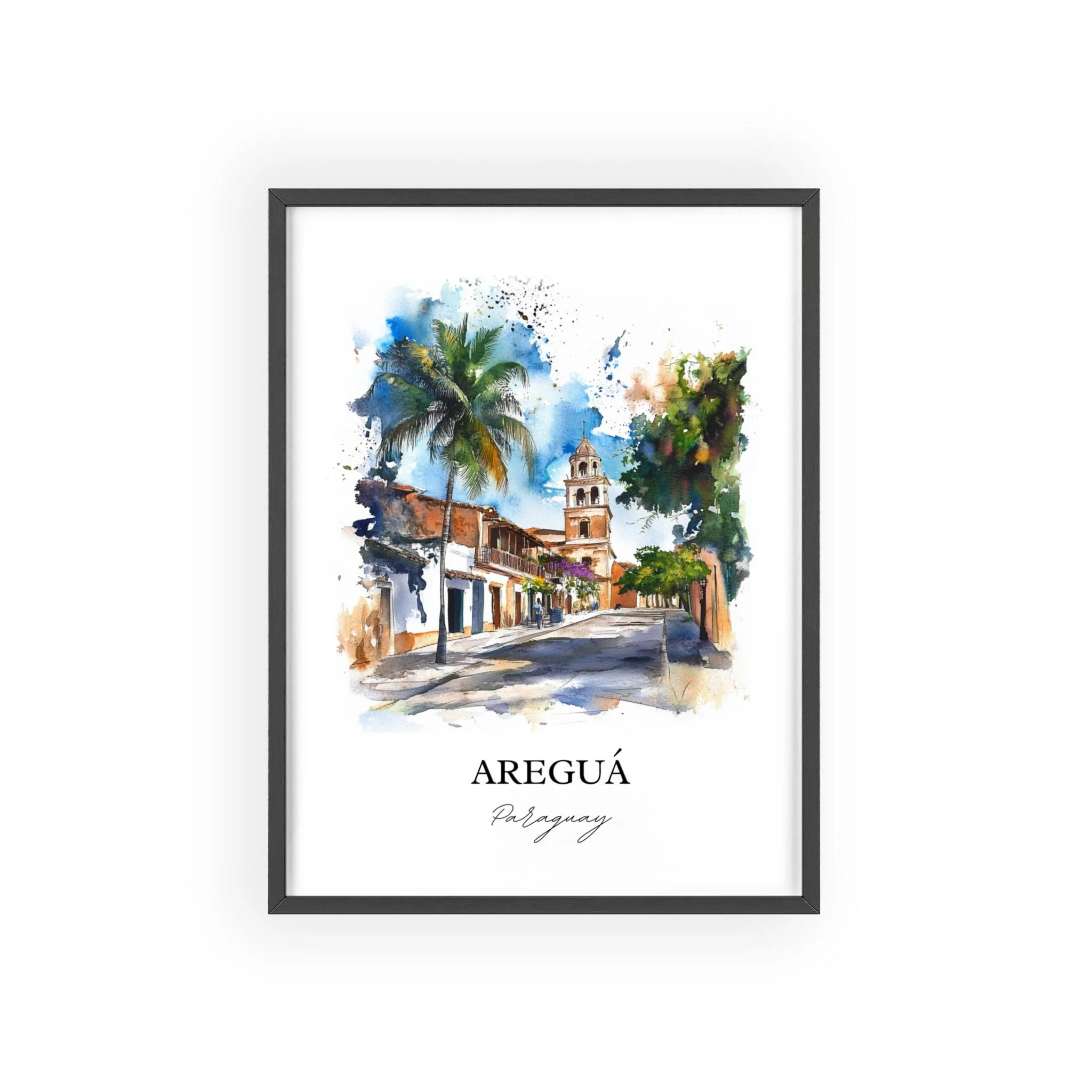 Areguá, Paraguay – Watercolor Art Print - Image 7