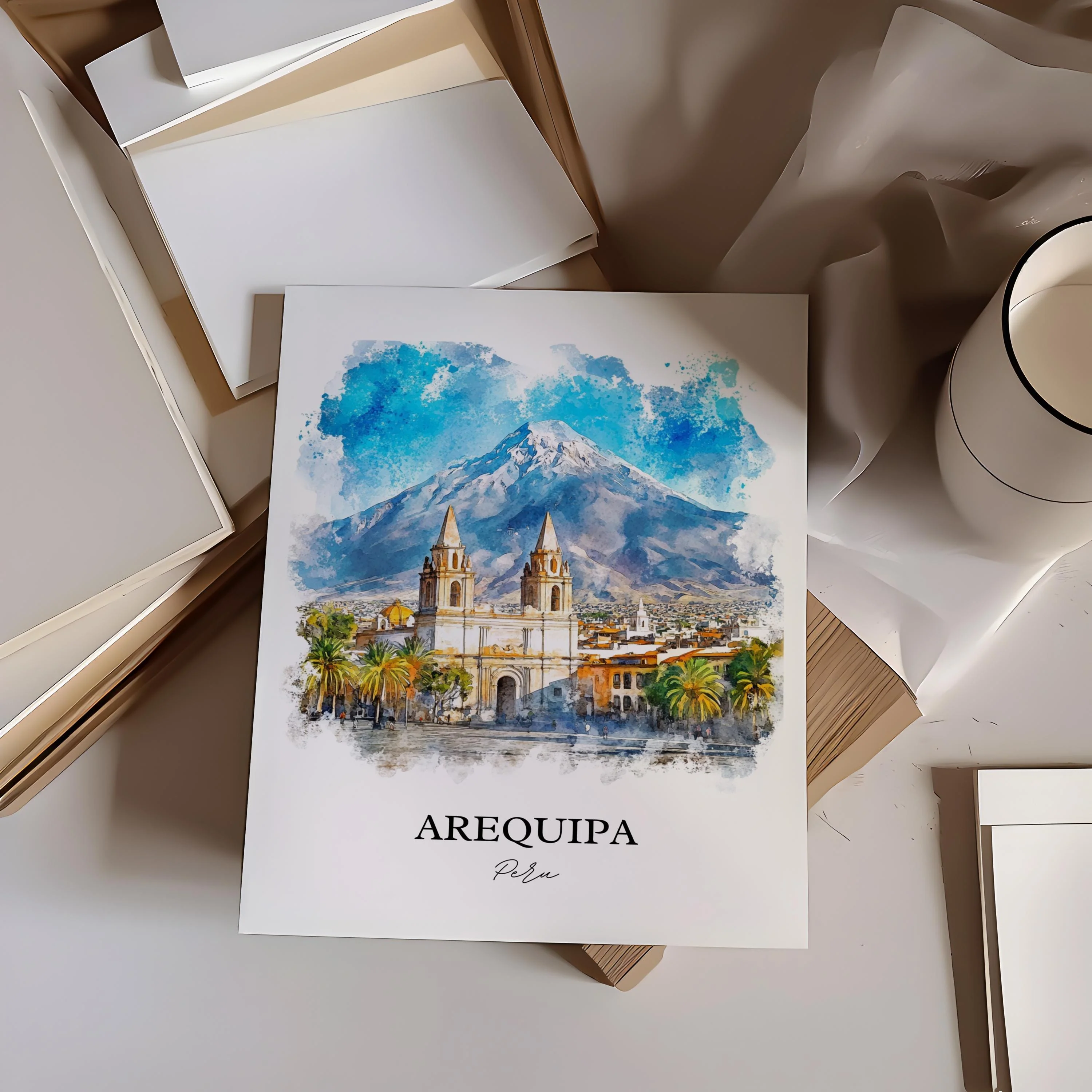 Arequipa, Peru – Watercolor Art Print - Image 5