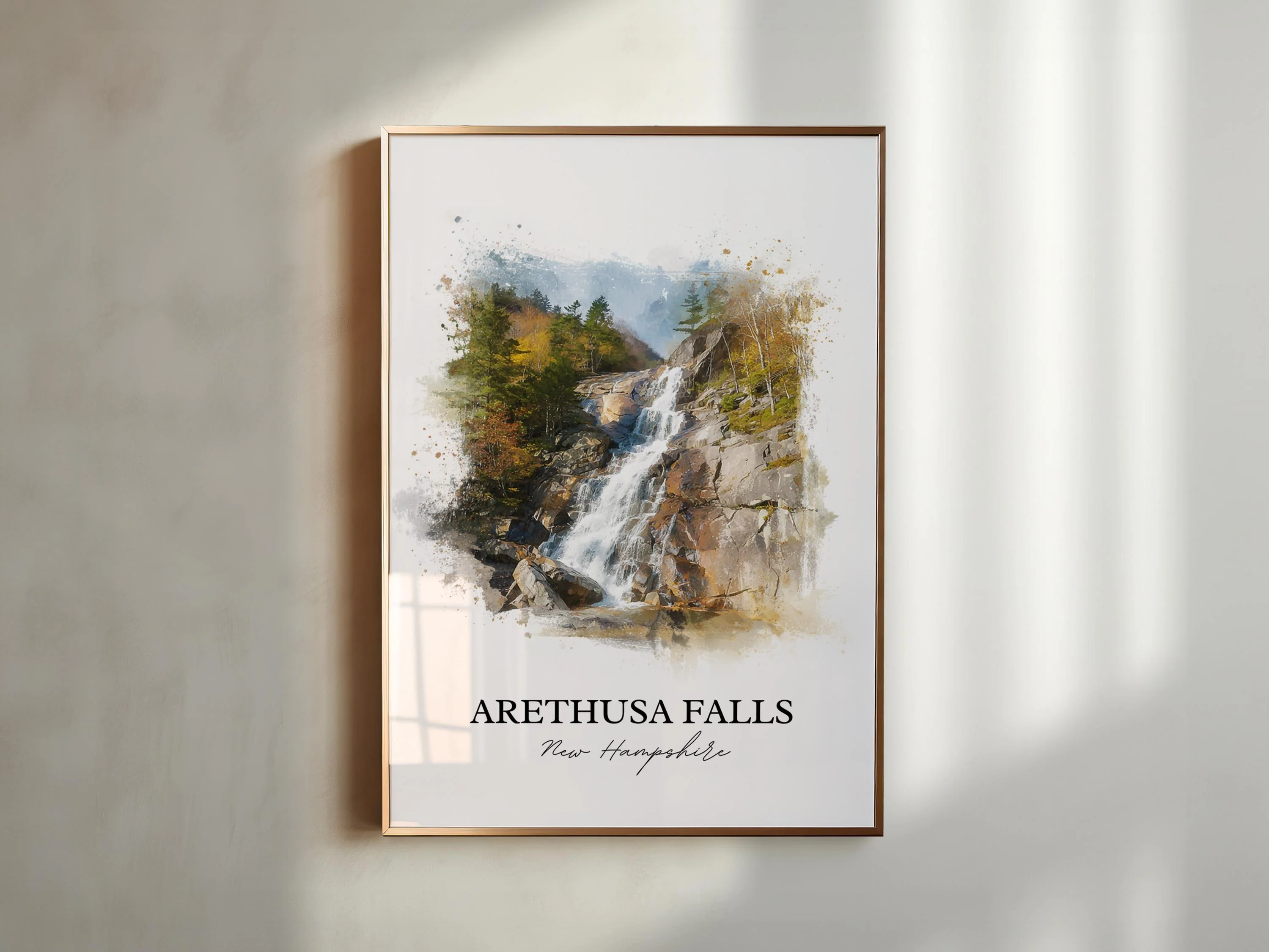 Arethusa Falls, New Hampshire, USA – Watercolor Art Print - Image 5