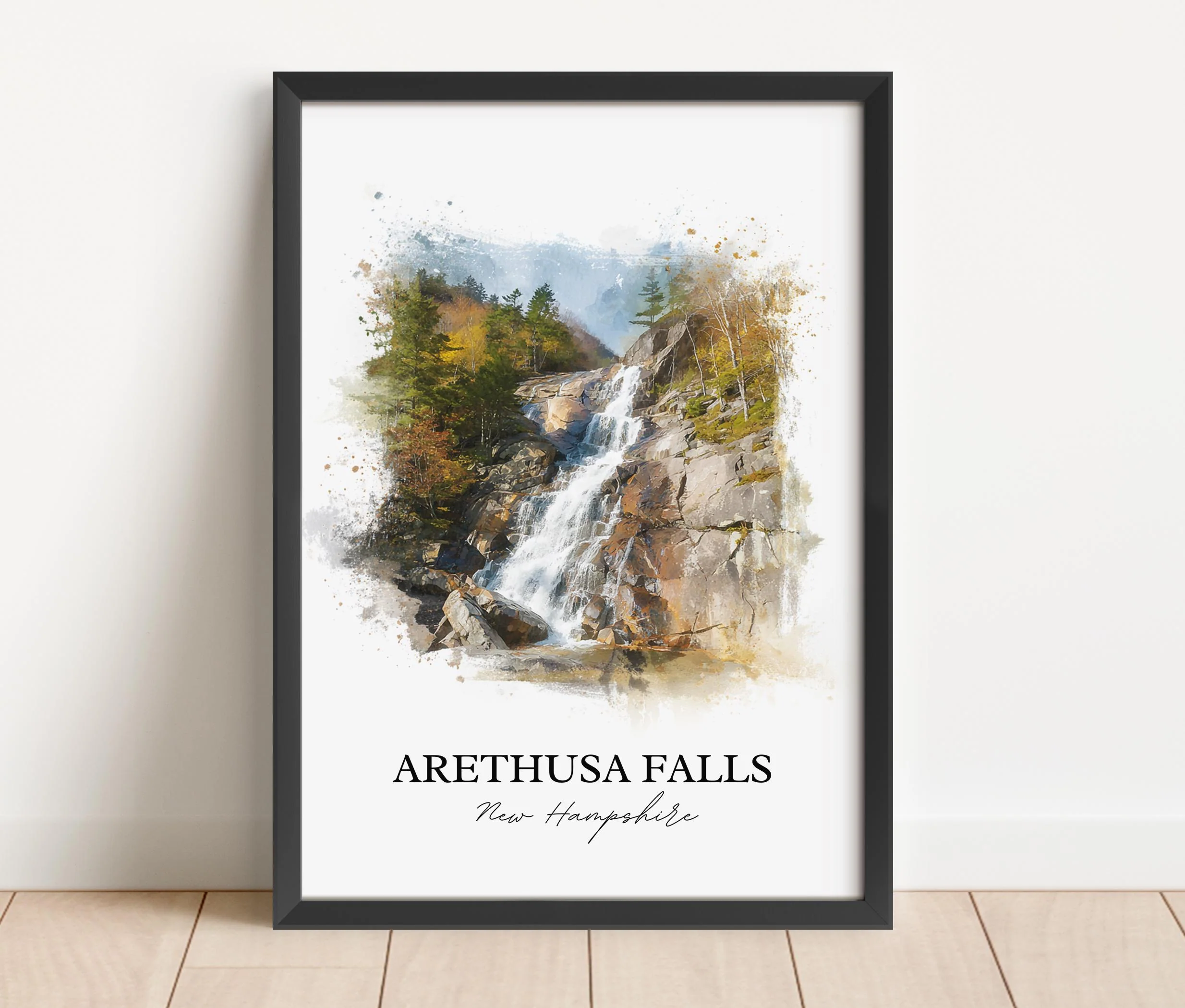 Arethusa Falls, New Hampshire, USA – Watercolor Art Print - Image 6