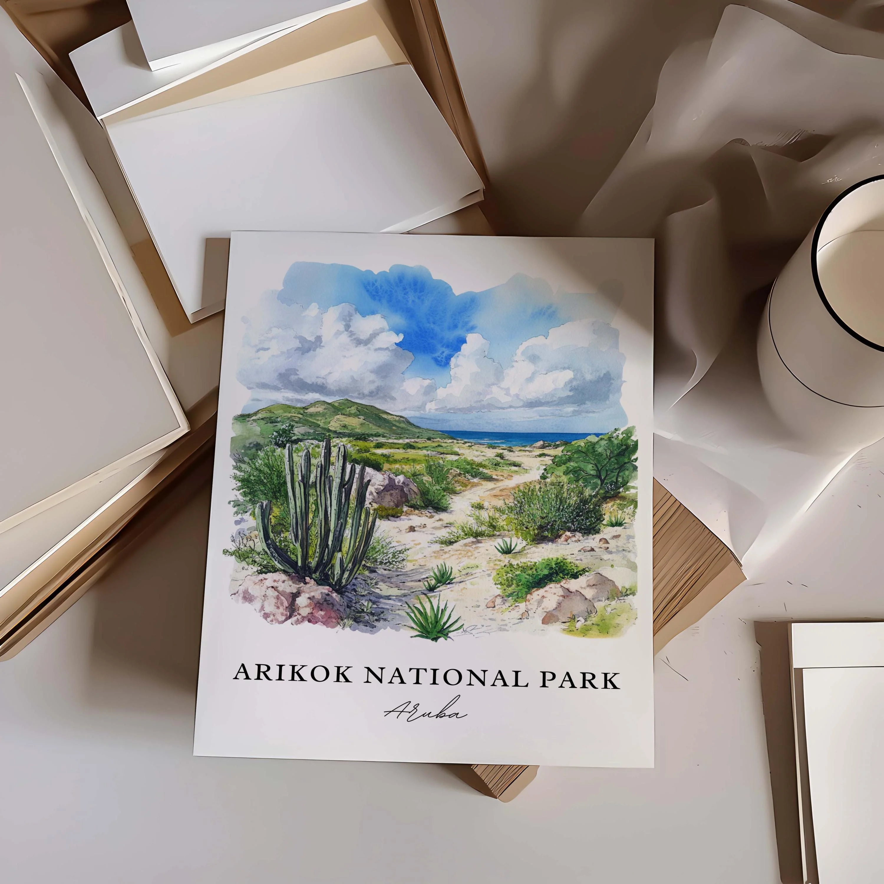 Arikok National Park, Aruba – Watercolor Art Print - Image 2