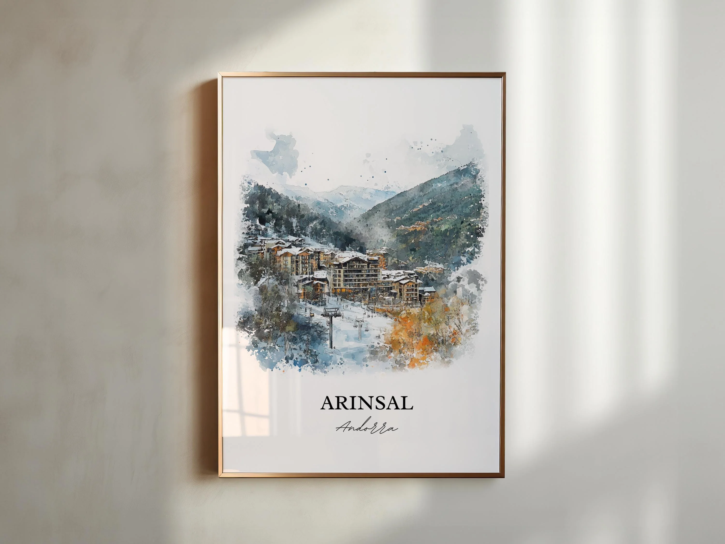 Arinsal, Andorra – Watercolor Art Print - Image 3