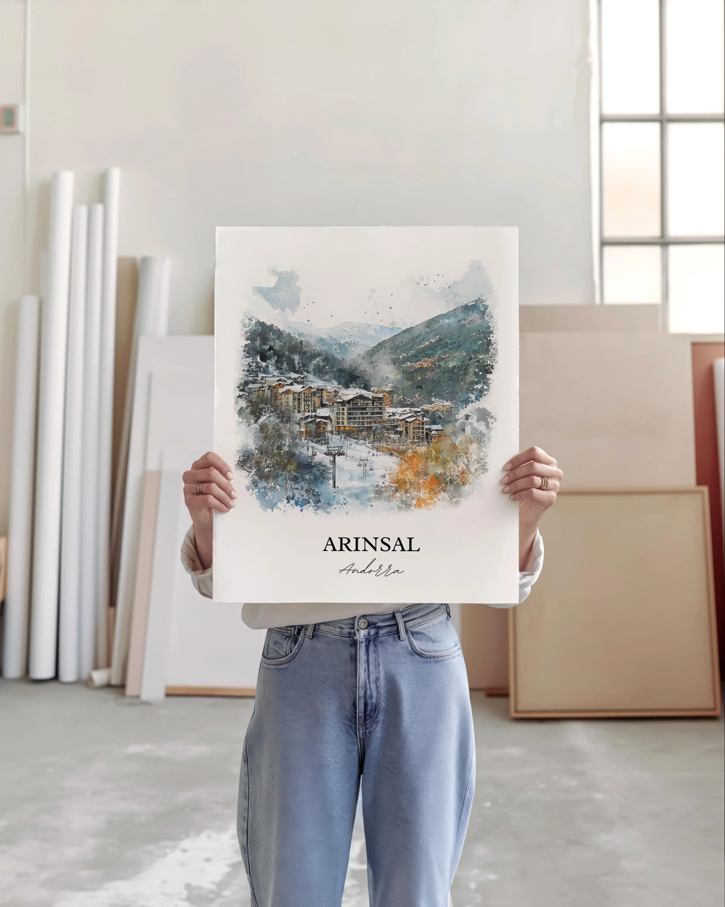 Arinsal, Andorra – Watercolor Art Print - Image 4