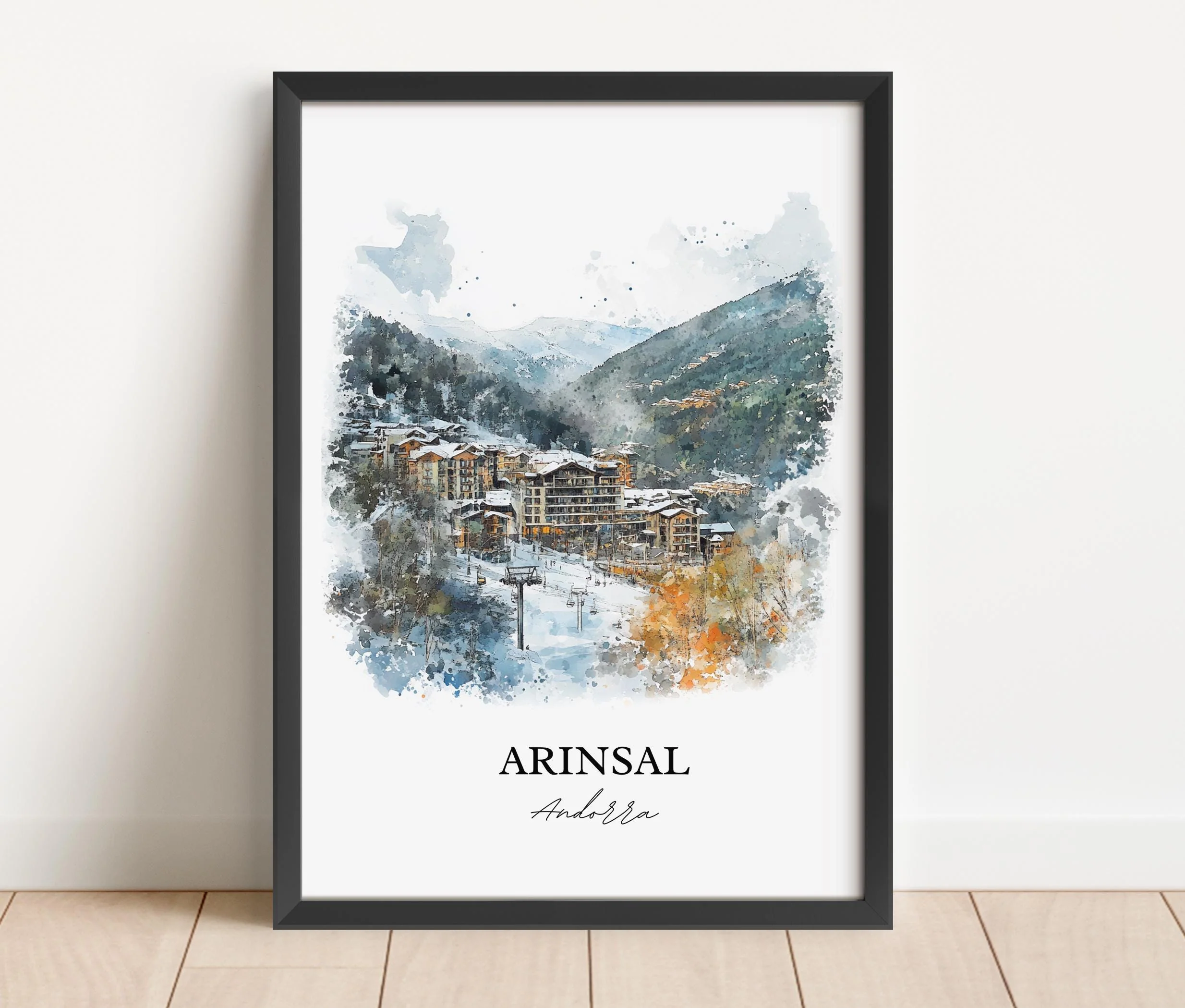 Arinsal, Andorra – Watercolor Art Print - Image 6
