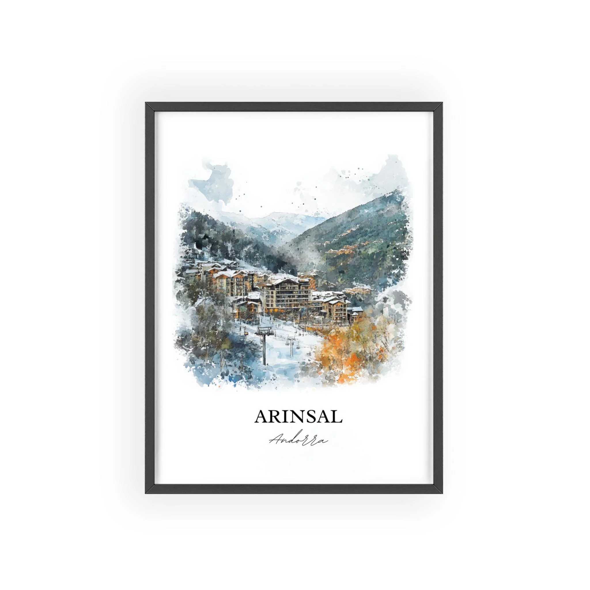 Arinsal, Andorra – Watercolor Art Print - Image 7