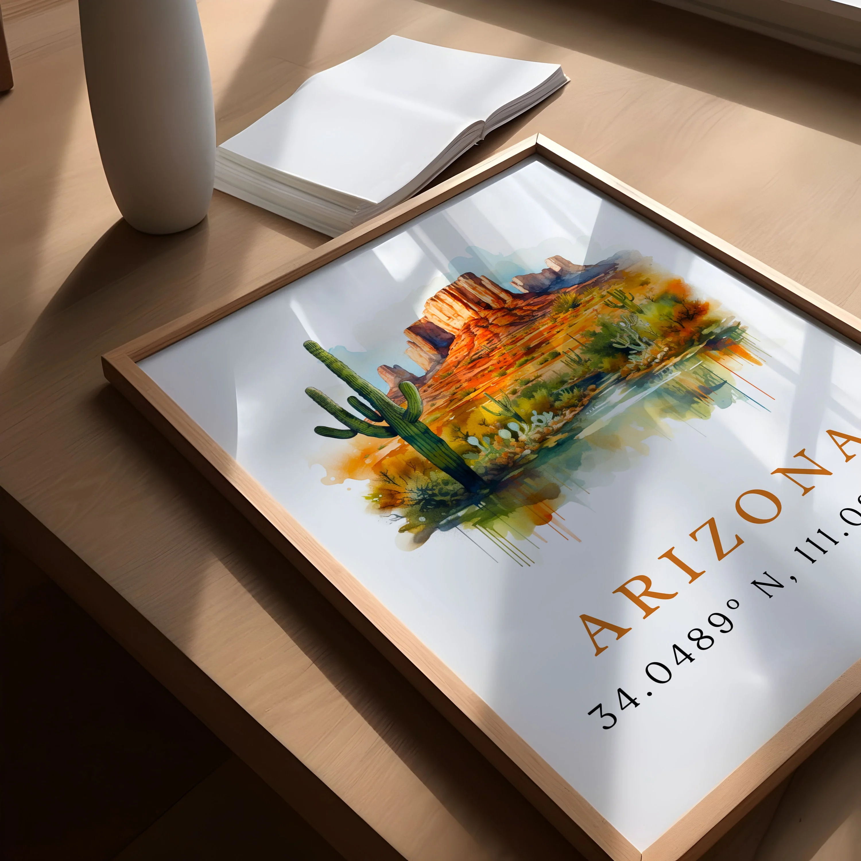 Arizona, Arizona – Watercolor Art Print - Image 3