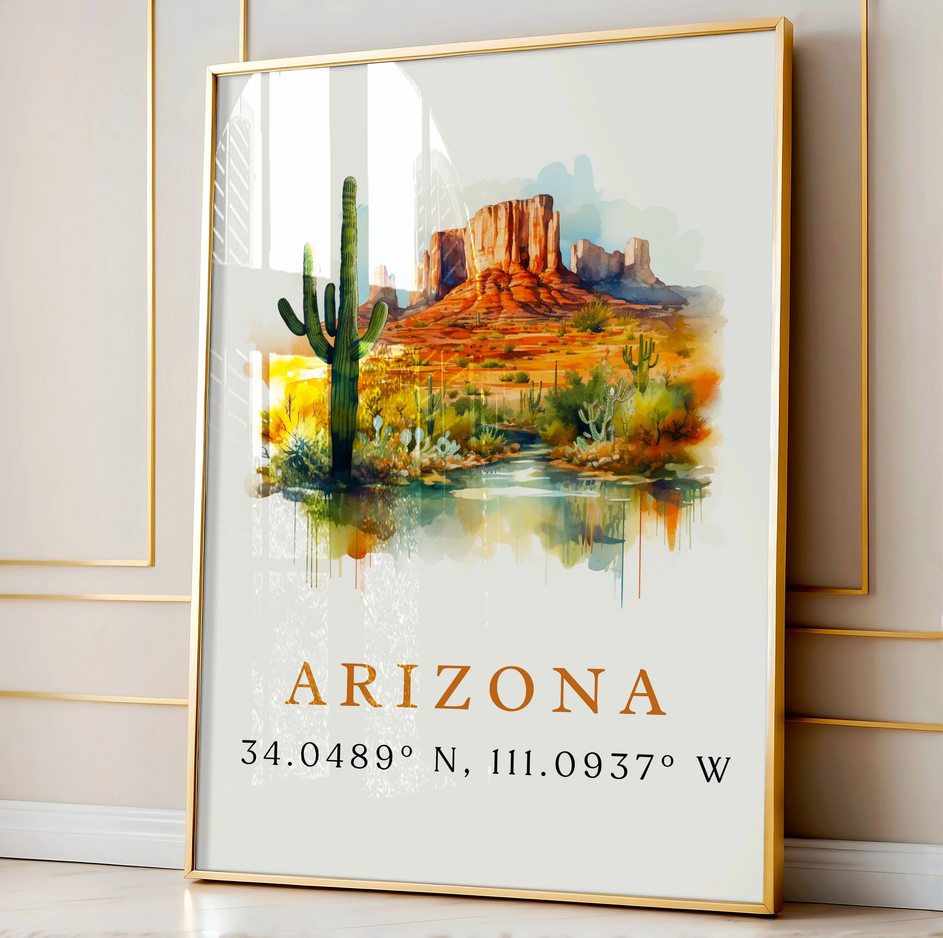 Arizona, Arizona – Watercolor Art Print - Image 4