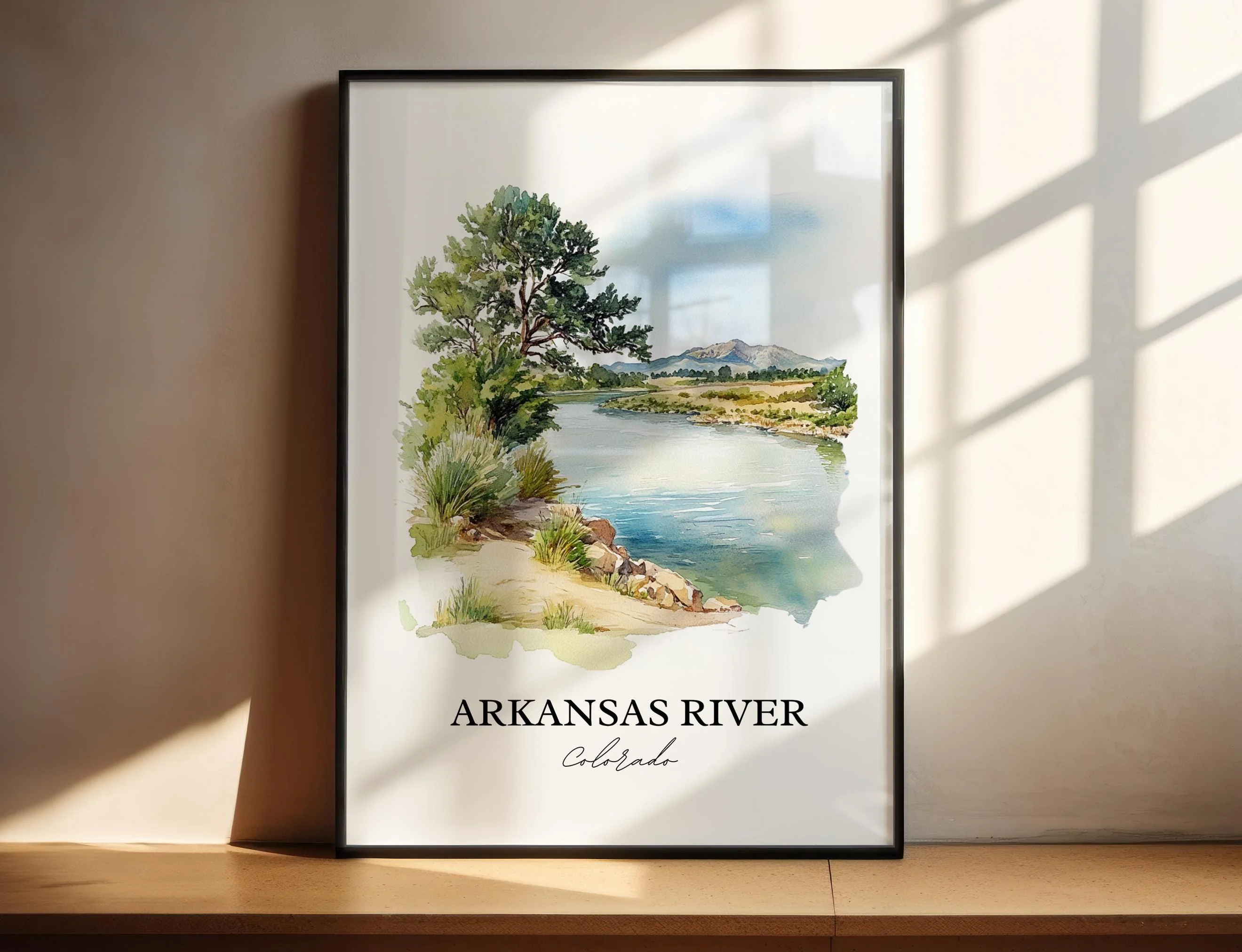 Arkansas River, Colorado, USA – Watercolor Art Print