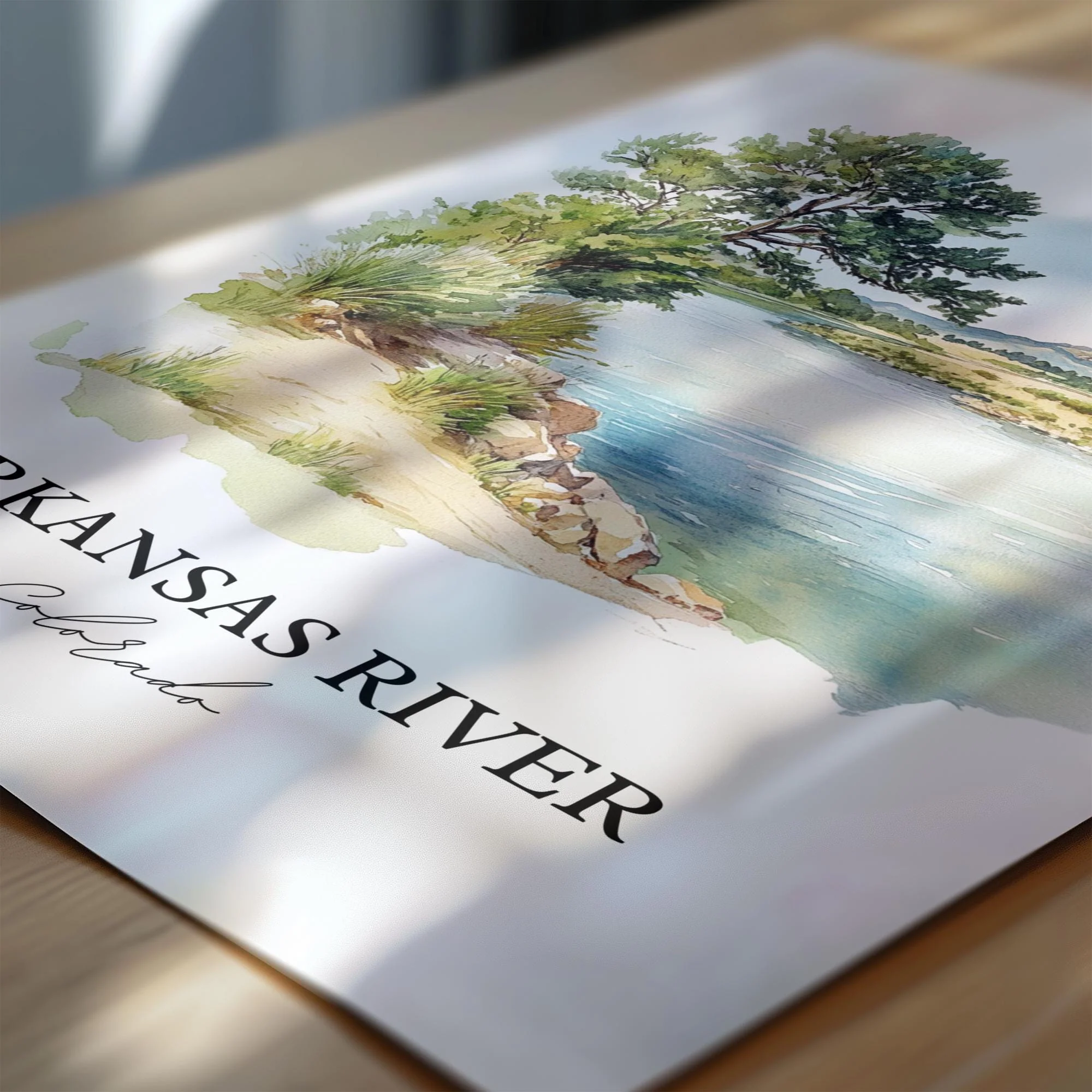 Arkansas River, Colorado, USA – Watercolor Art Print - Image 2