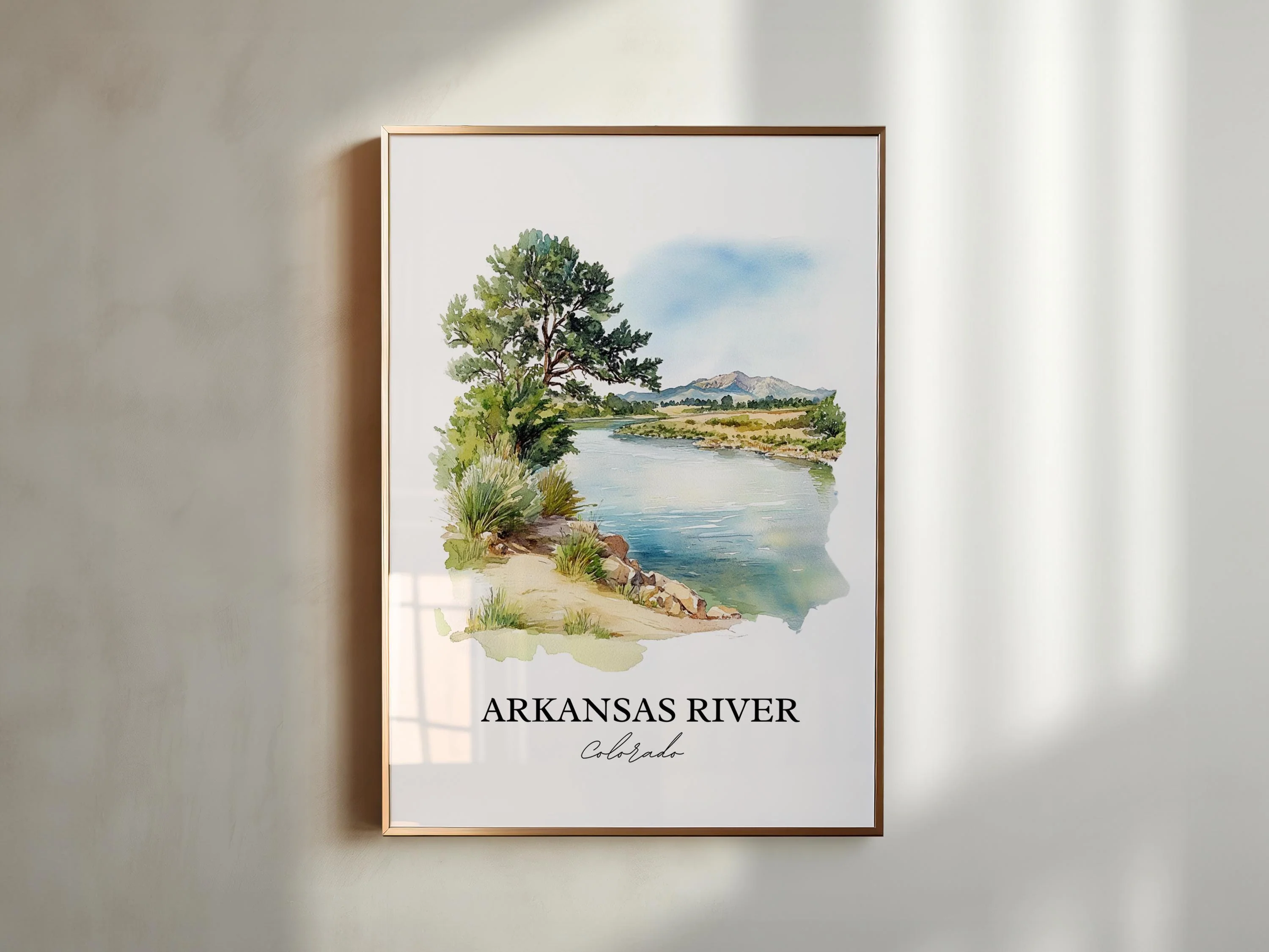Arkansas River, Colorado, USA – Watercolor Art Print - Image 3