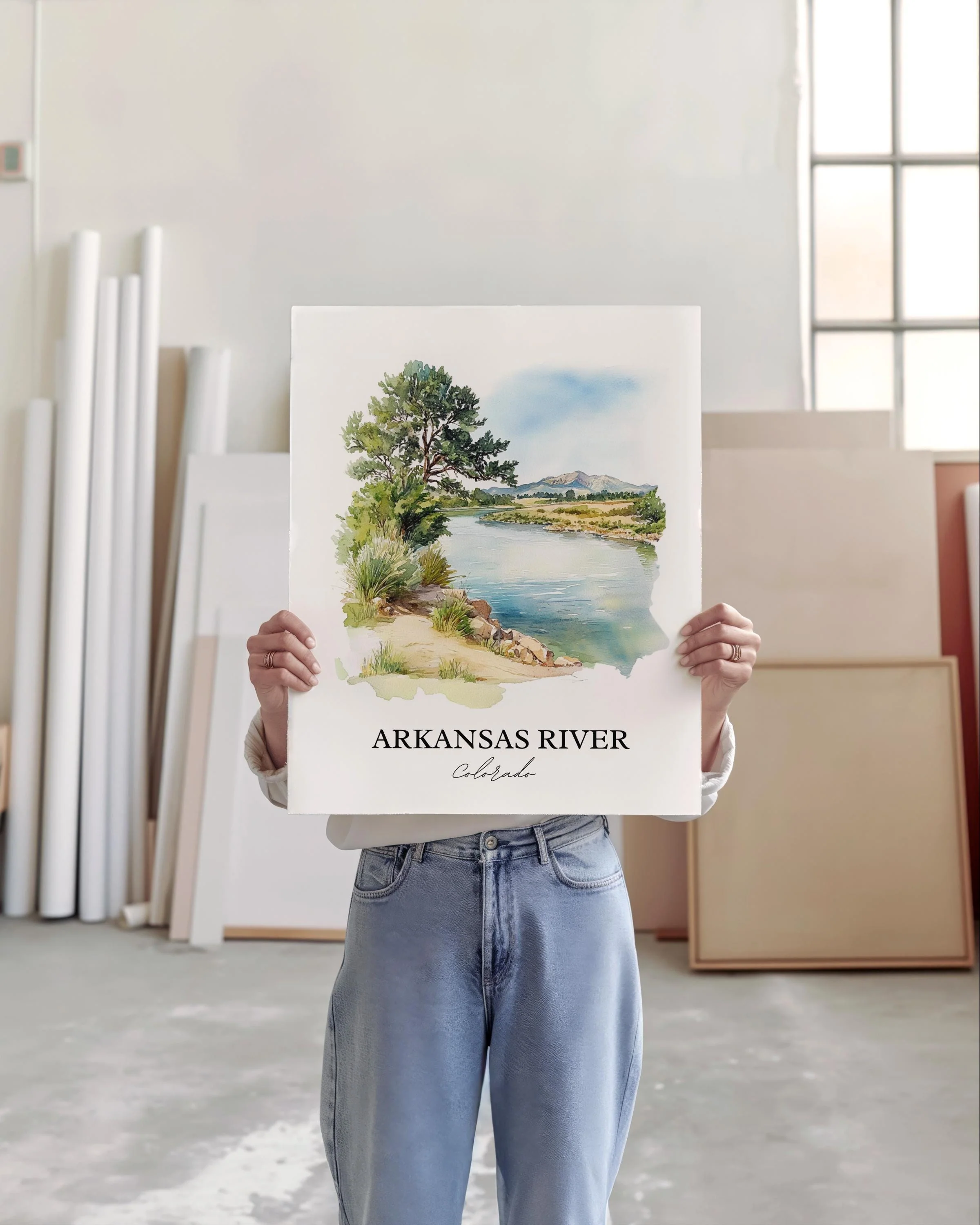 Arkansas River, Colorado, USA – Watercolor Art Print - Image 4