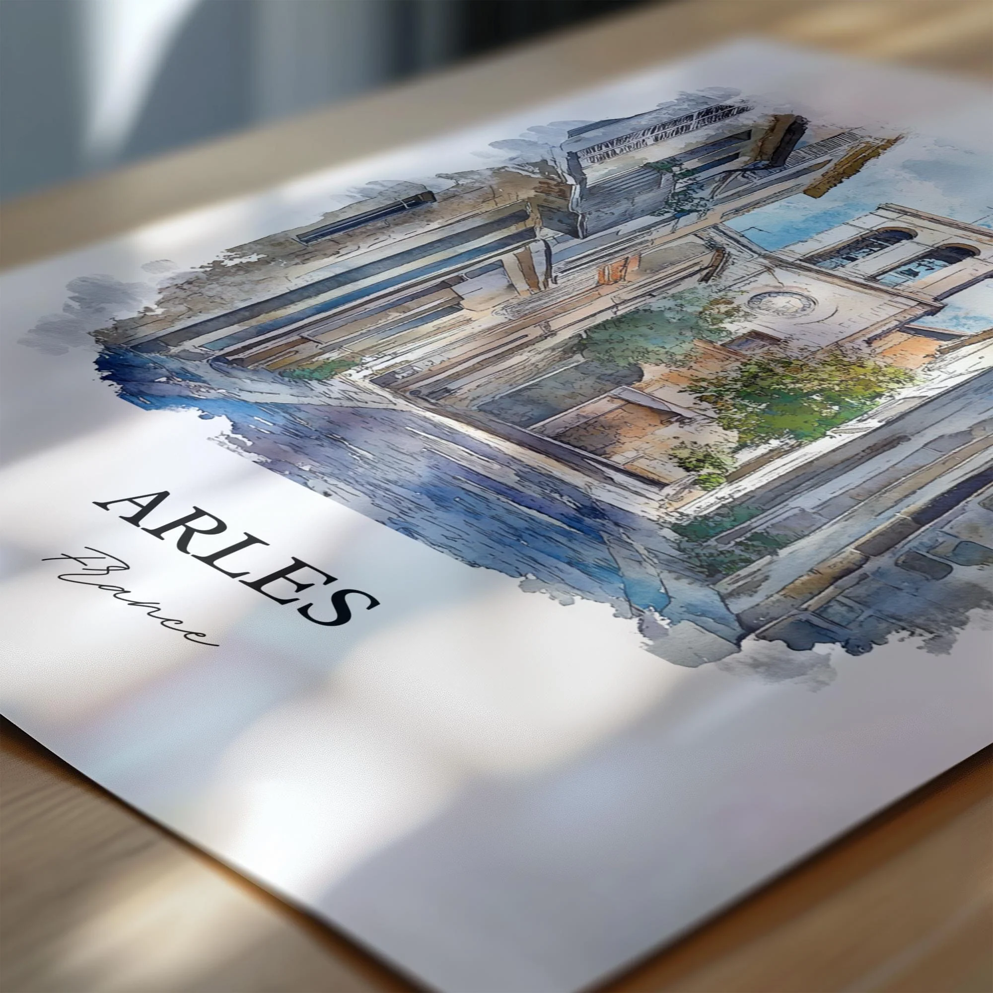 Arles, France – Watercolor Art Print - Image 2