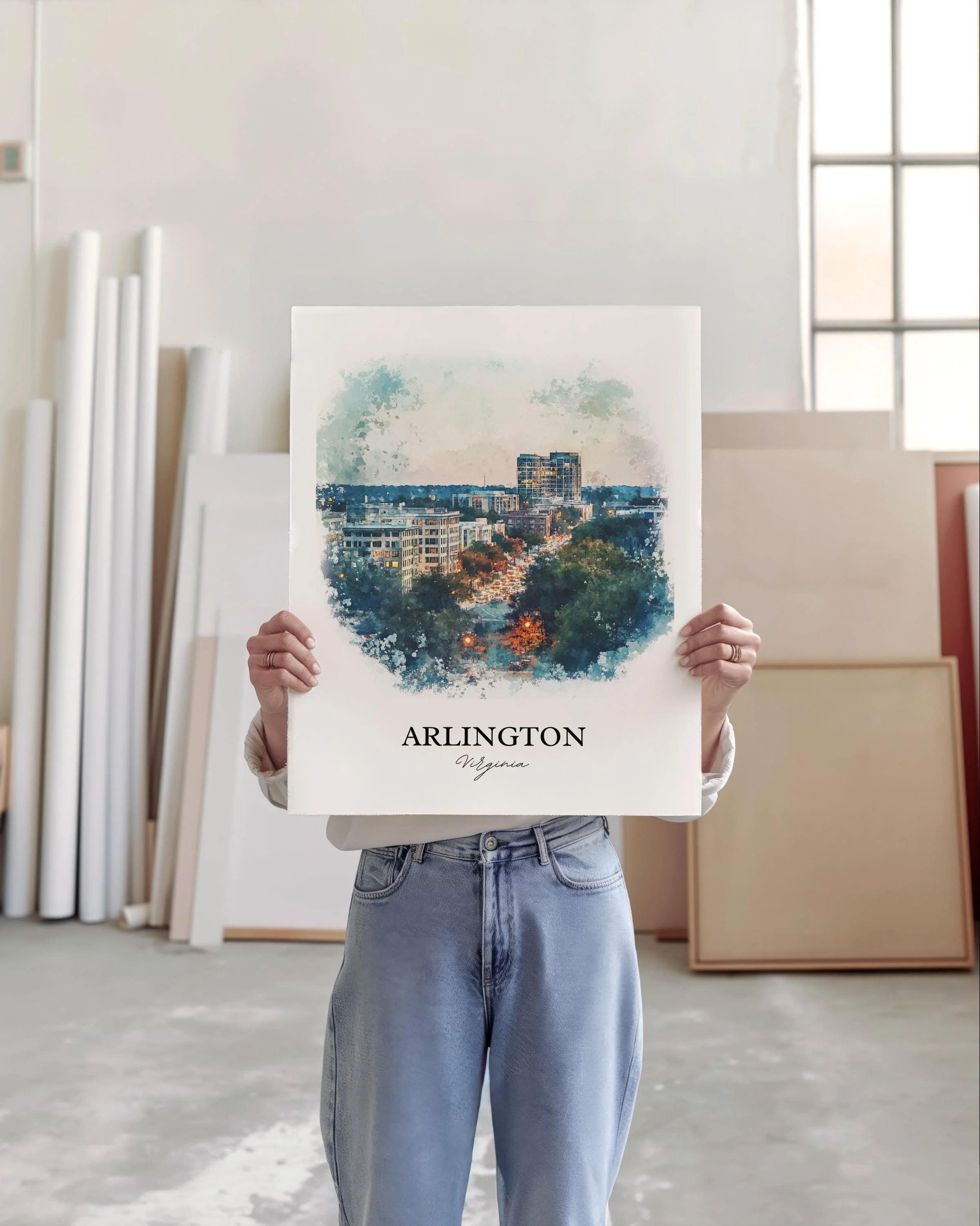 Arlington, USA – Watercolor Art Print - Image 3
