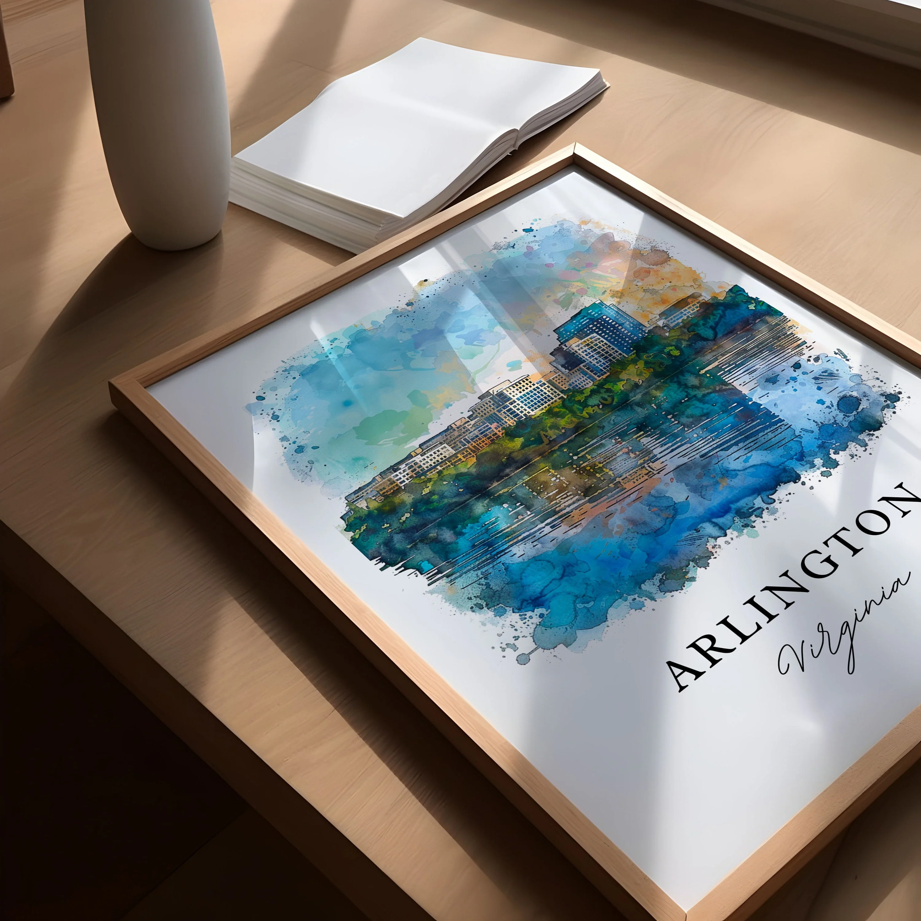 Arlington, Virginia – Watercolor Art Print - Image 3