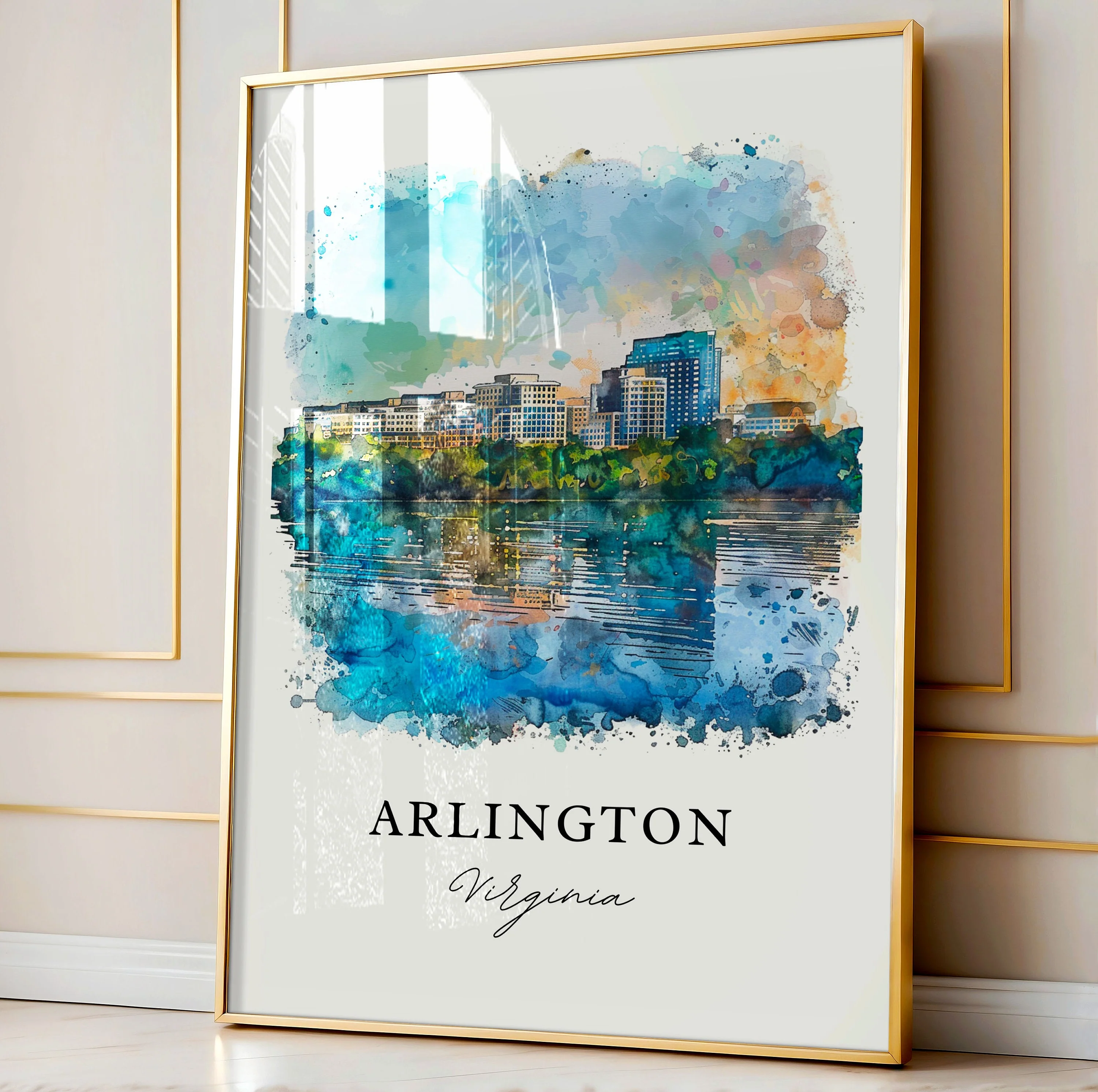 Arlington, Virginia – Watercolor Art Print - Image 4