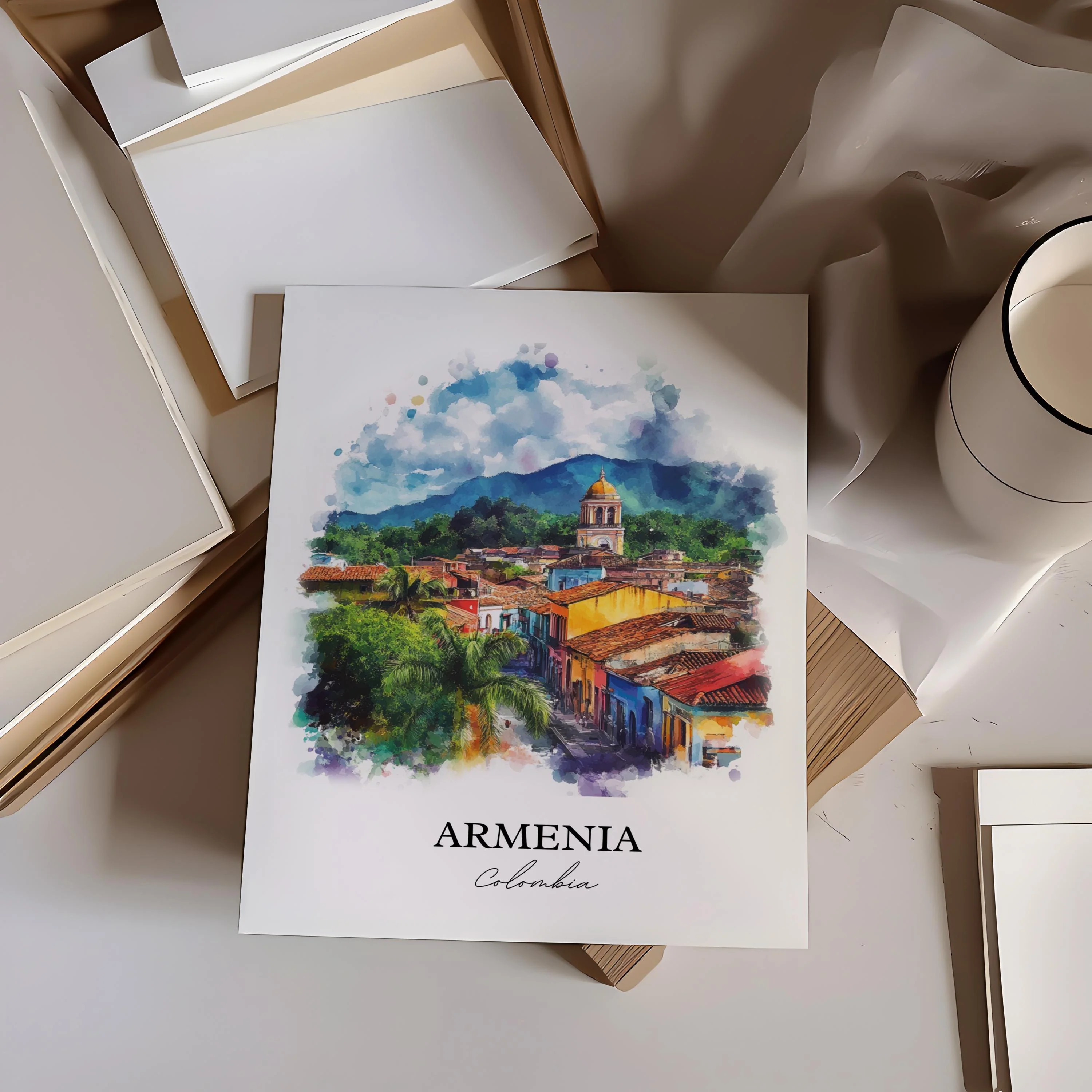Armenia, Colombia – Watercolor Art Print - Image 6