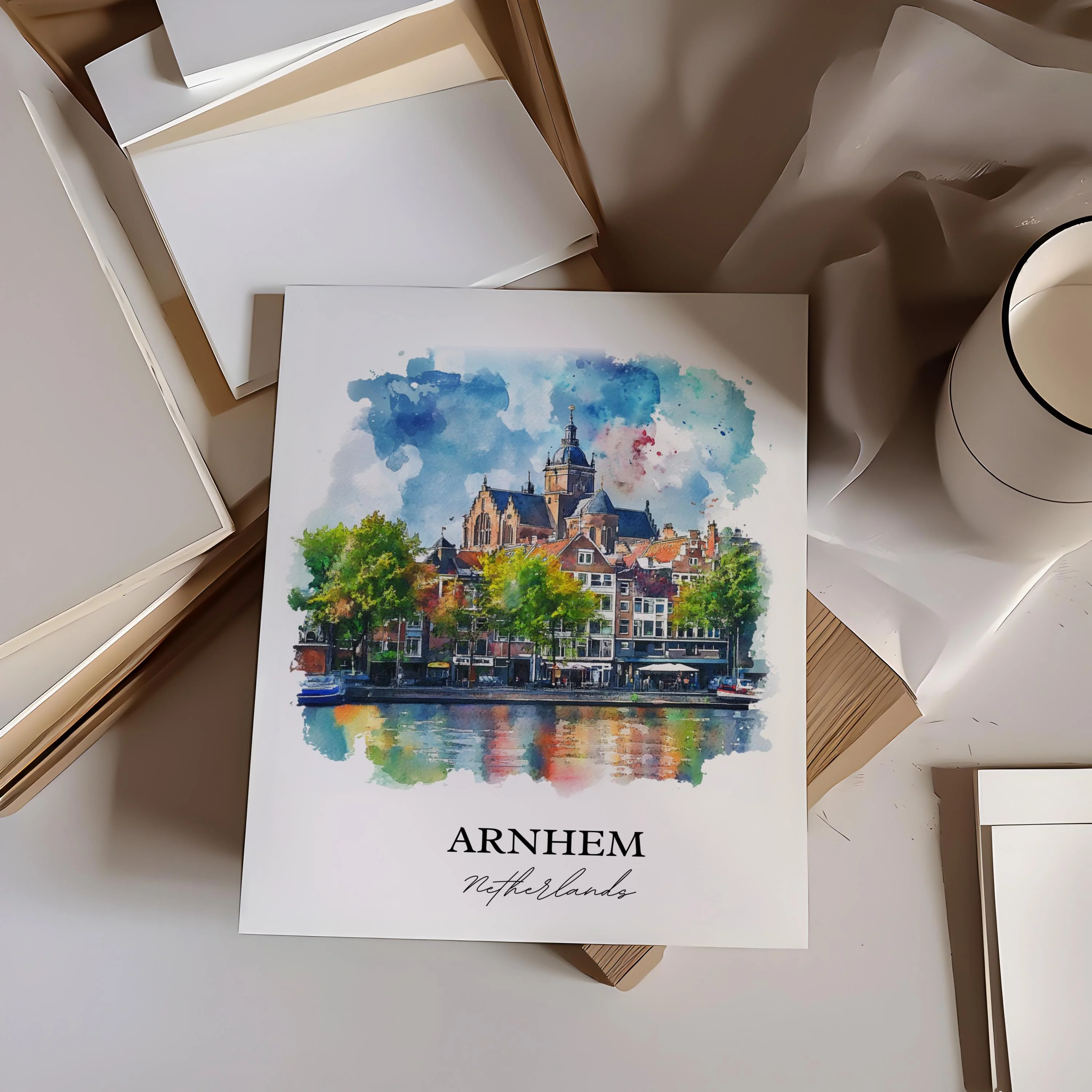 Arnhem, Netherlands – Watercolor Art Print - Image 6
