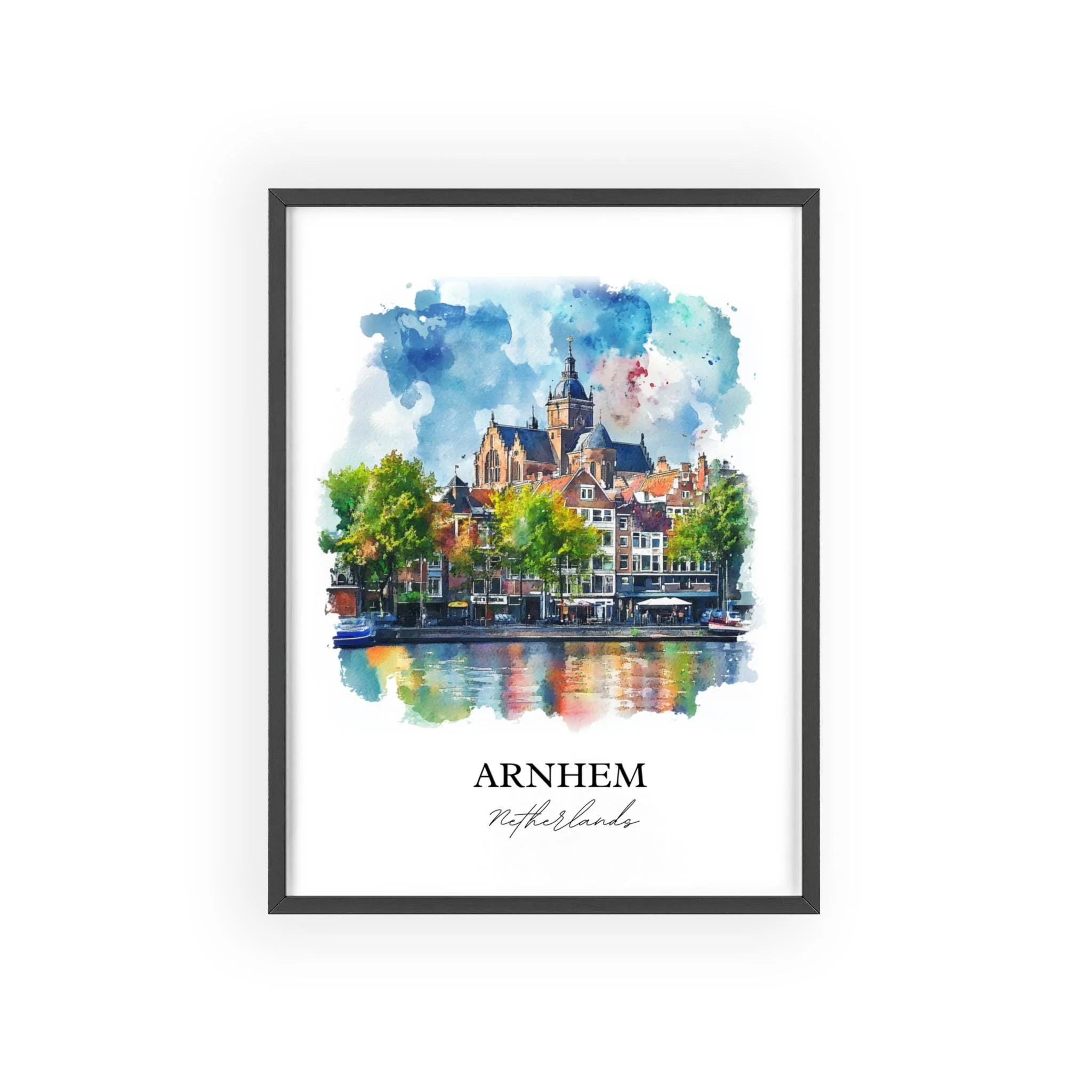 Arnhem, Netherlands – Watercolor Art Print - Image 7