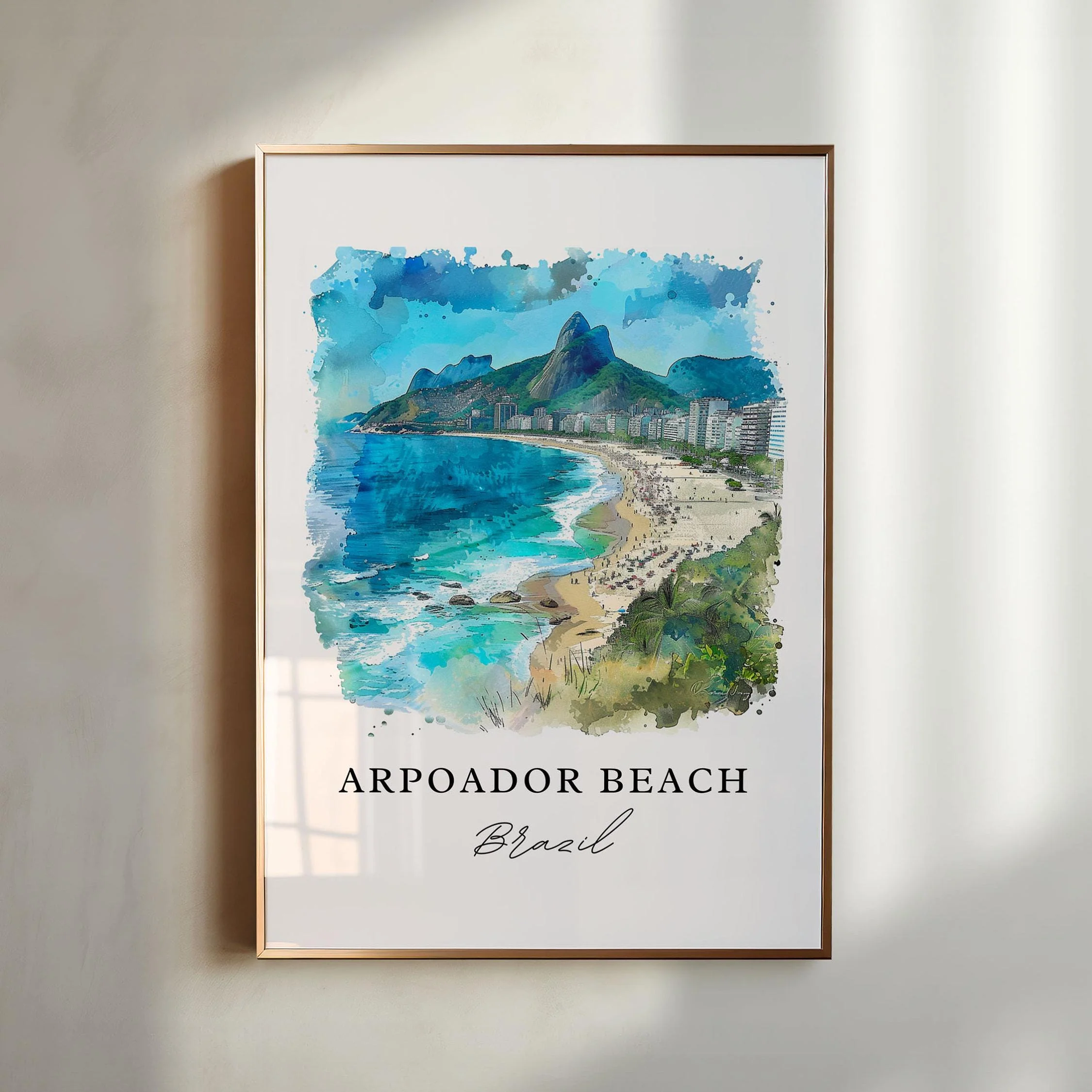 Arporador Beach, Brazil – Watercolor Art Print