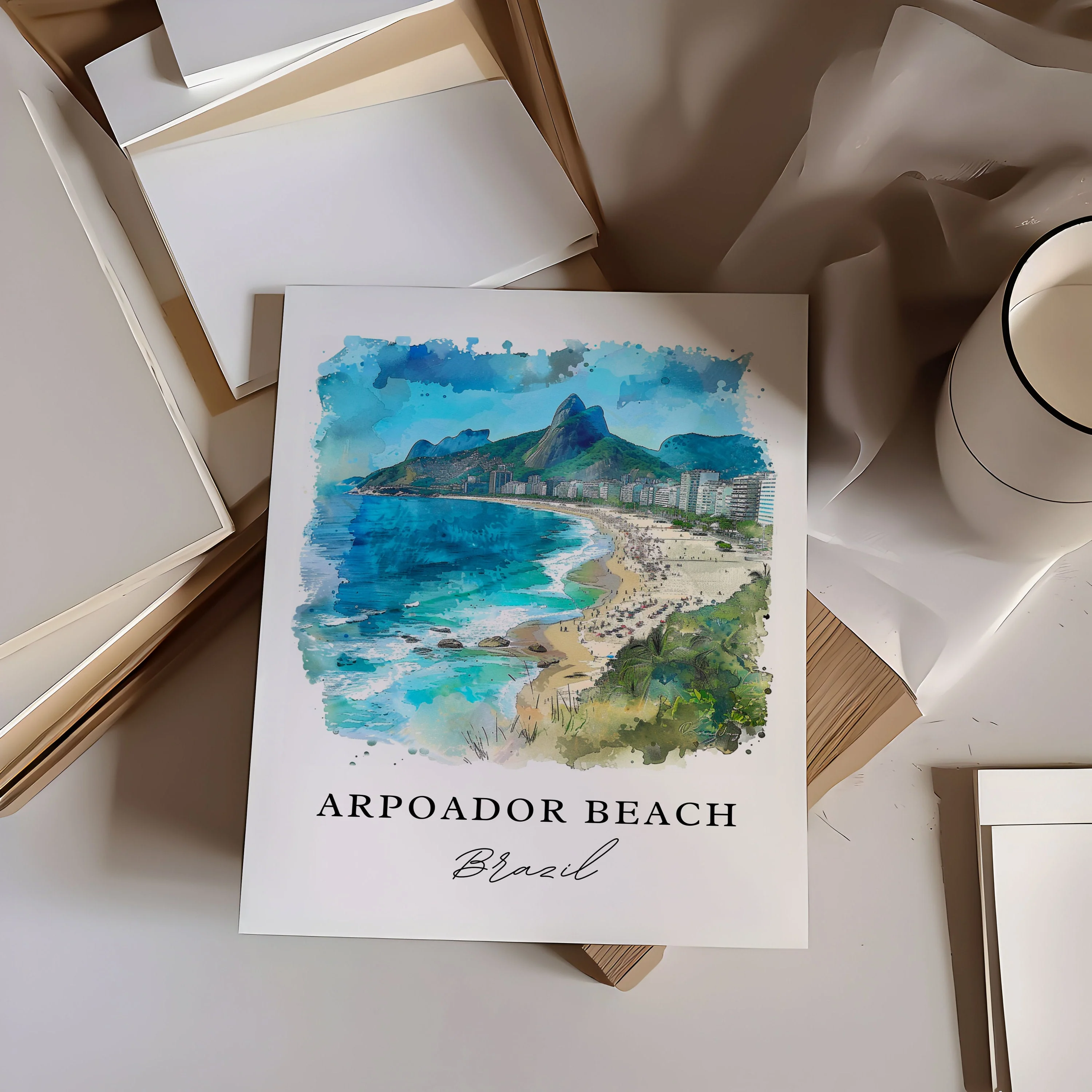 Arporador Beach, Brazil – Watercolor Art Print - Image 2