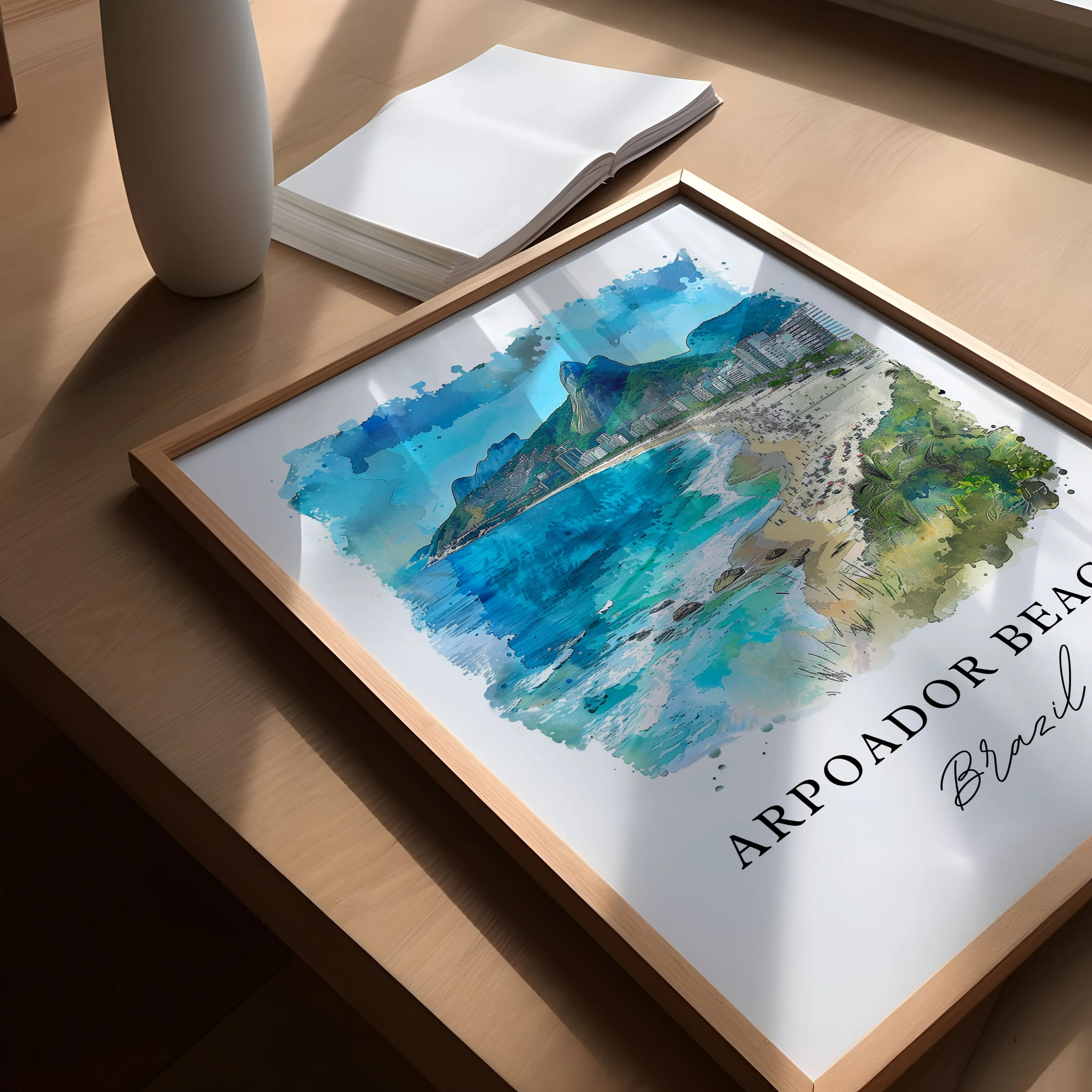 Arporador Beach, Brazil – Watercolor Art Print - Image 3