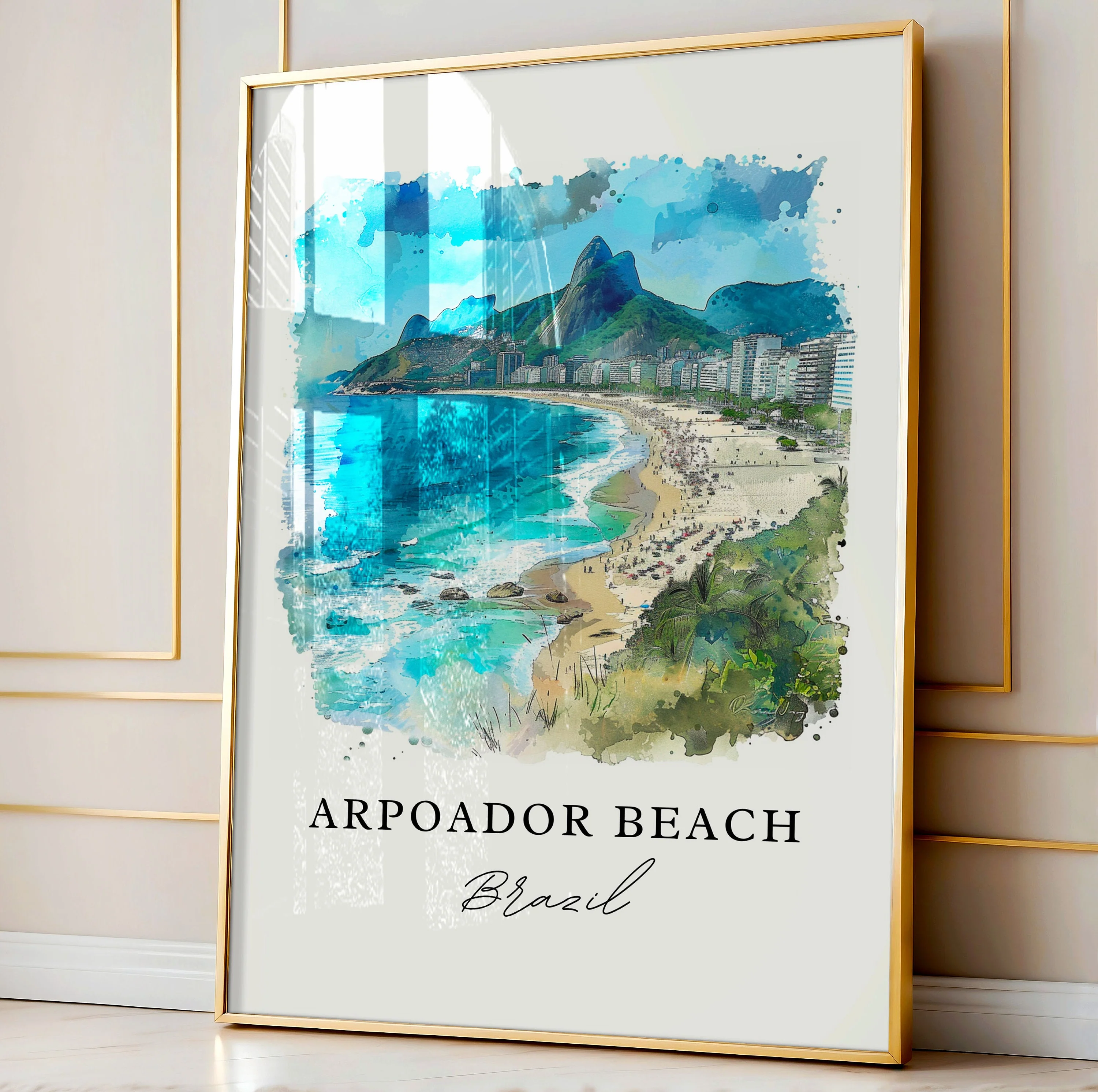 Arporador Beach, Brazil – Watercolor Art Print - Image 5