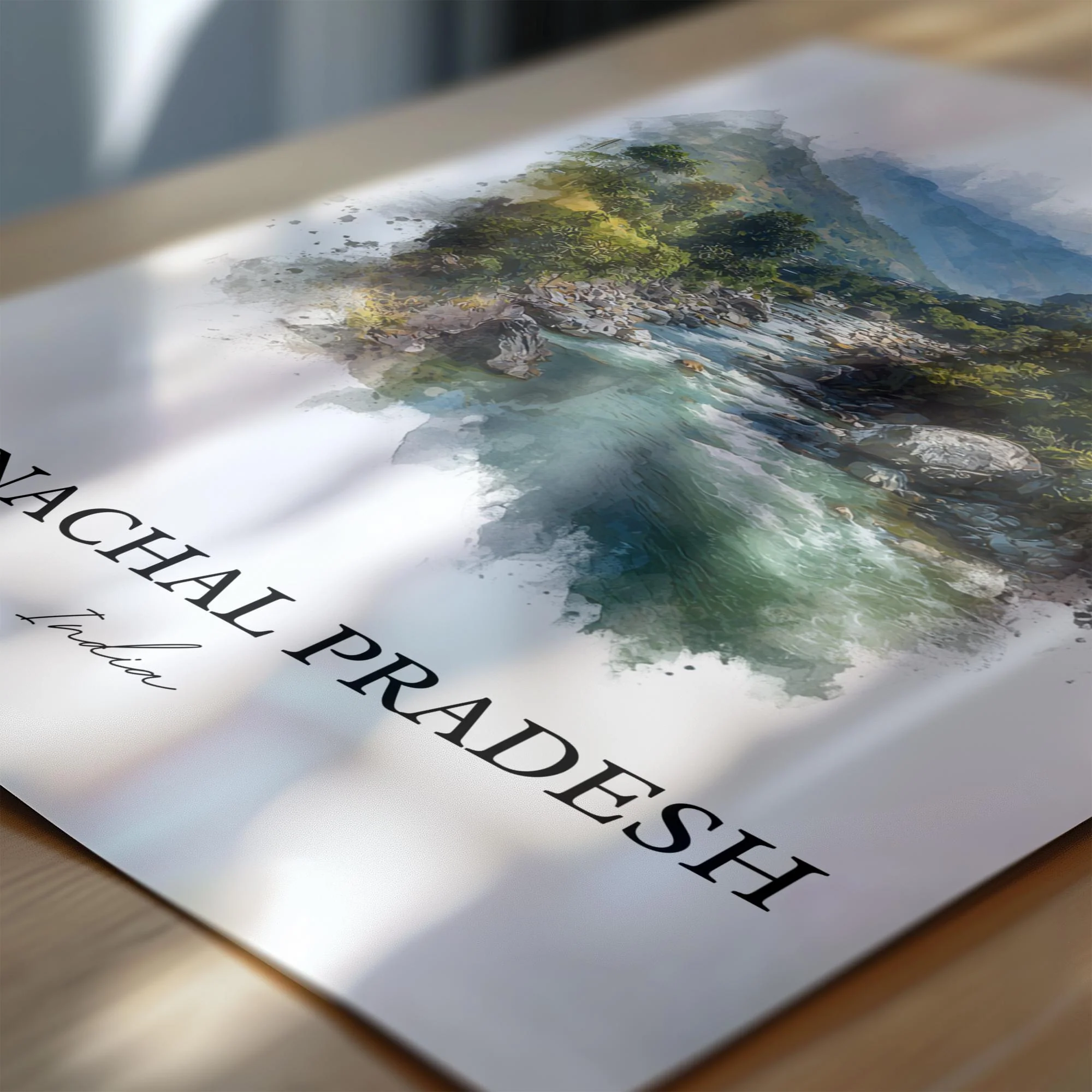 Arunachal Pradesh, India – Watercolor Art Print - Image 2