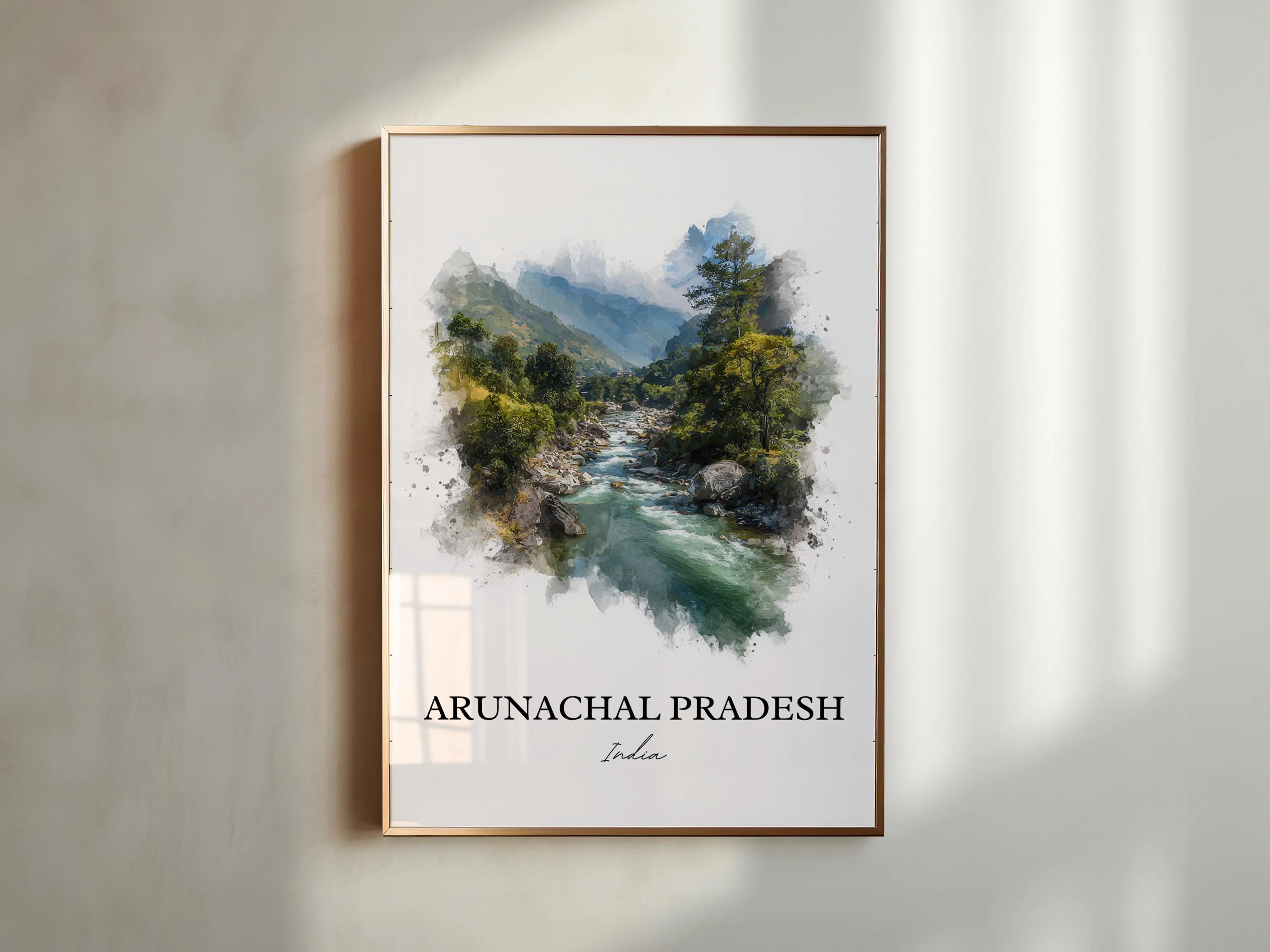 Arunachal Pradesh, India – Watercolor Art Print - Image 3