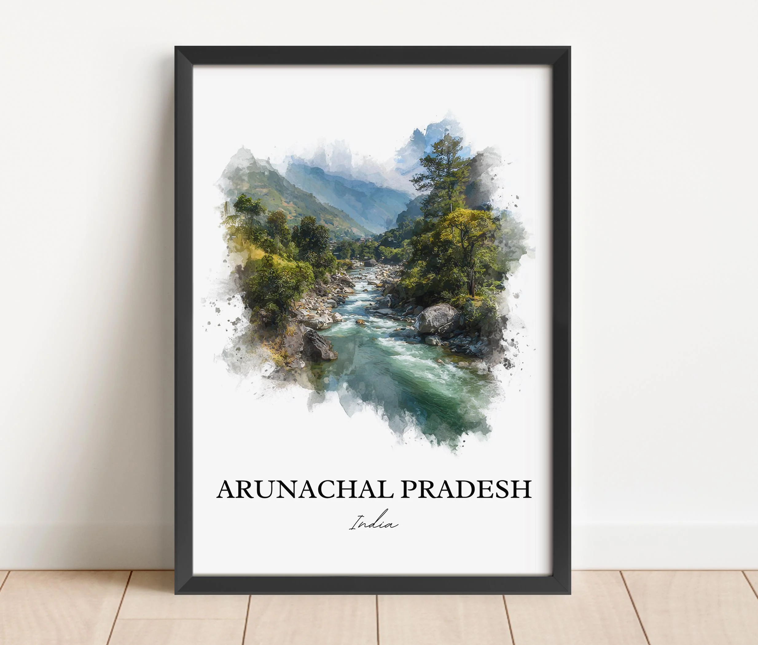 Arunachal Pradesh, India – Watercolor Art Print - Image 4