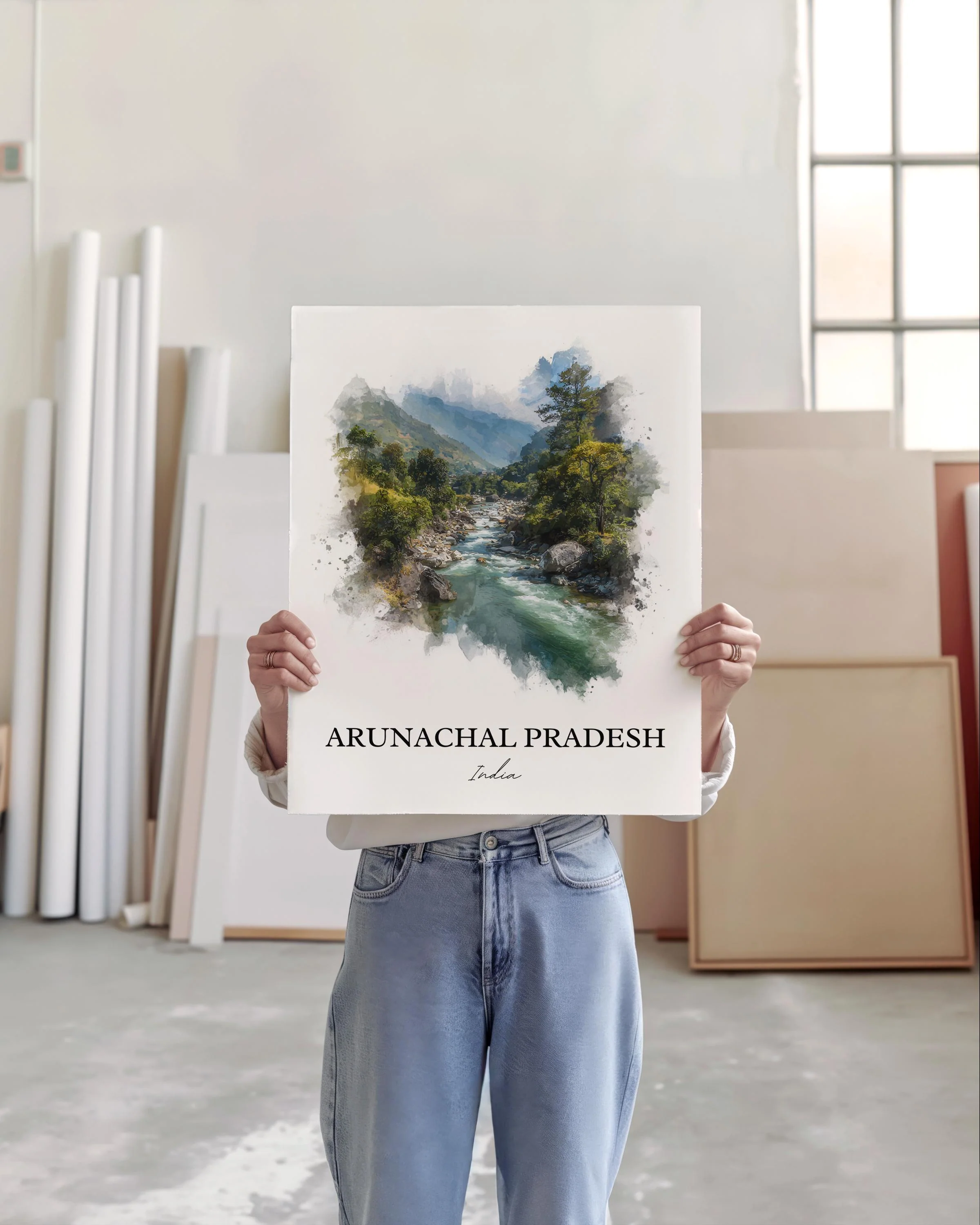 Arunachal Pradesh, India – Watercolor Art Print - Image 5