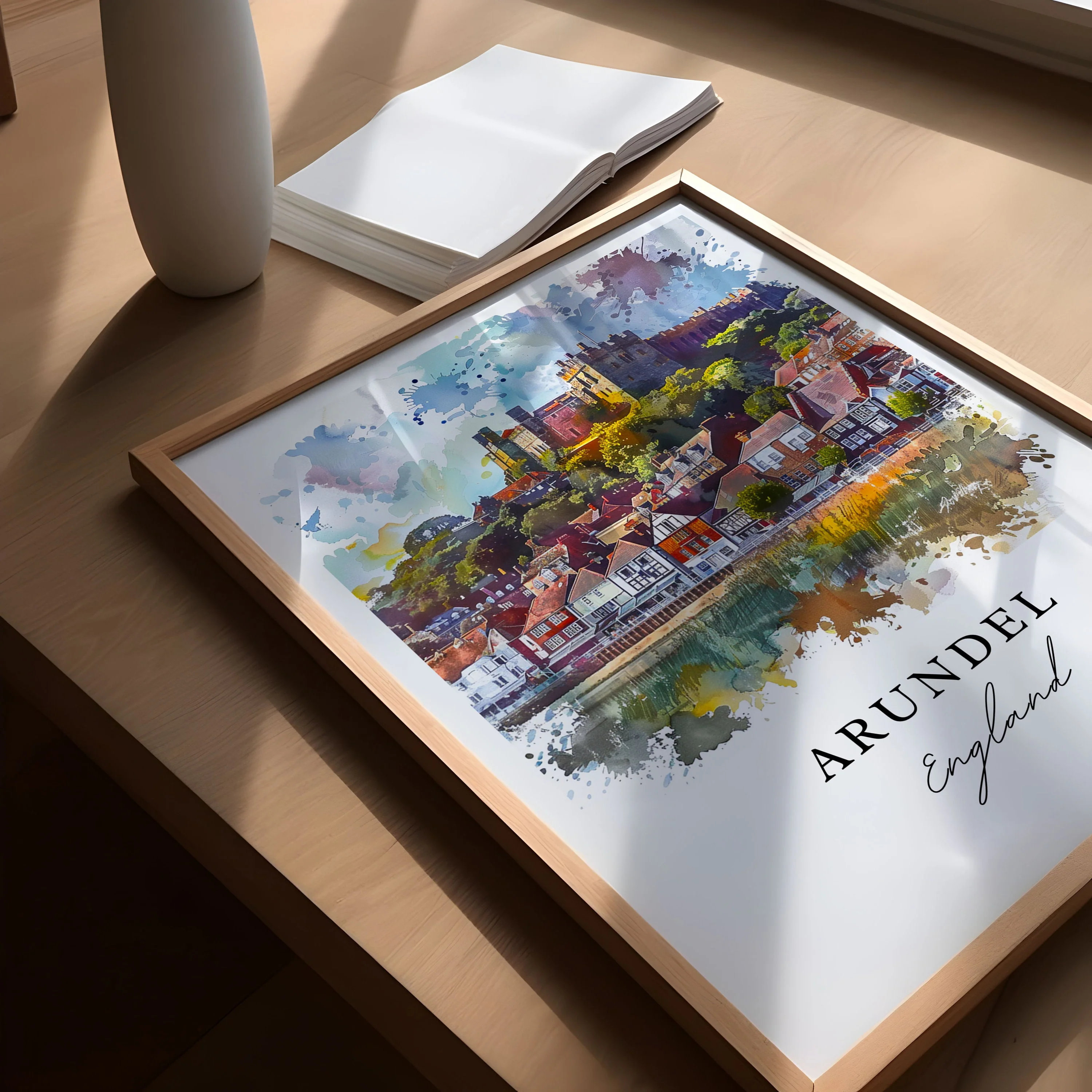 Arundel, United Kingdom – Watercolor Art Print - Image 3