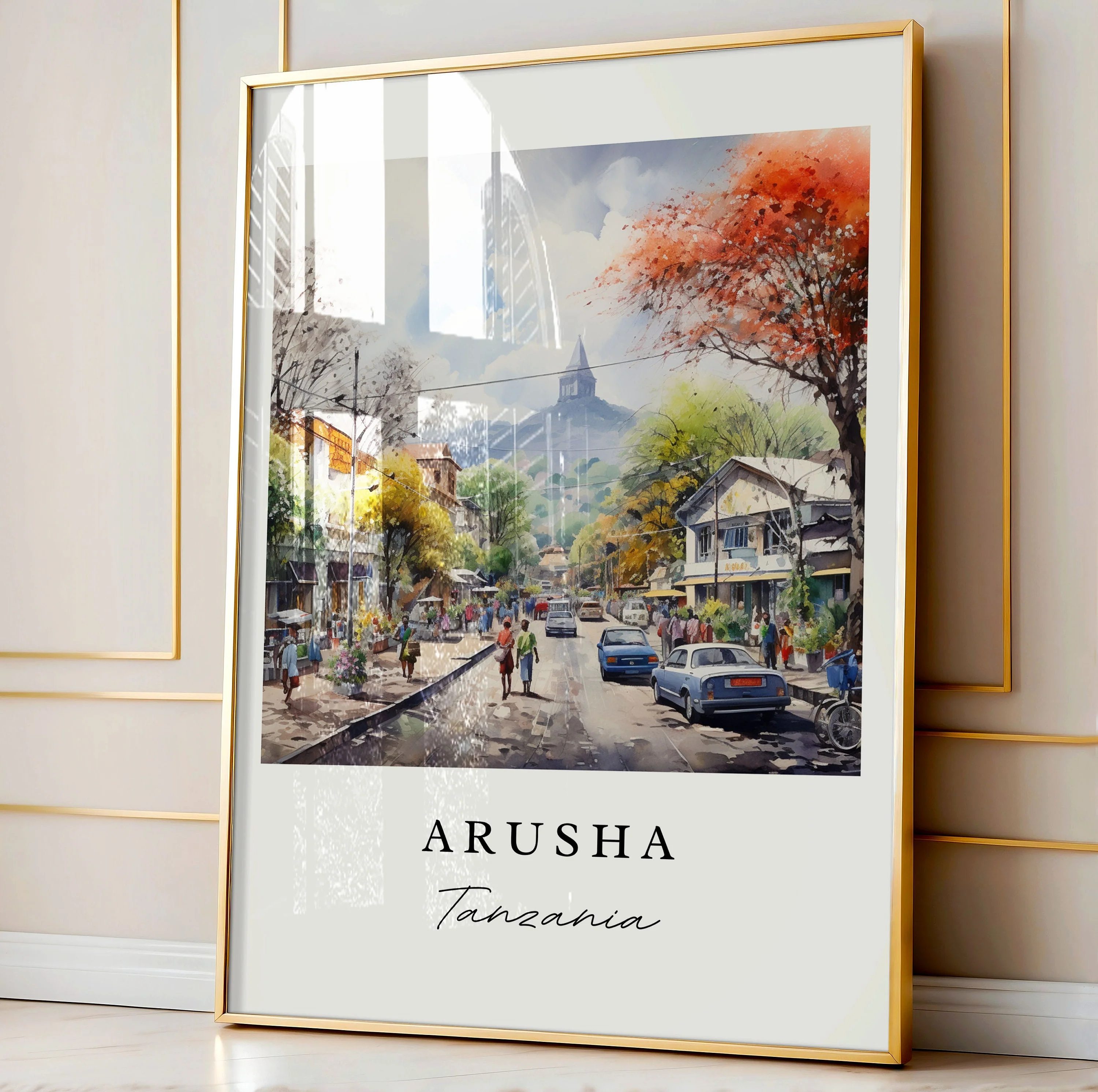 Arusha, Tanzania – Watercolor Art Print - Image 4