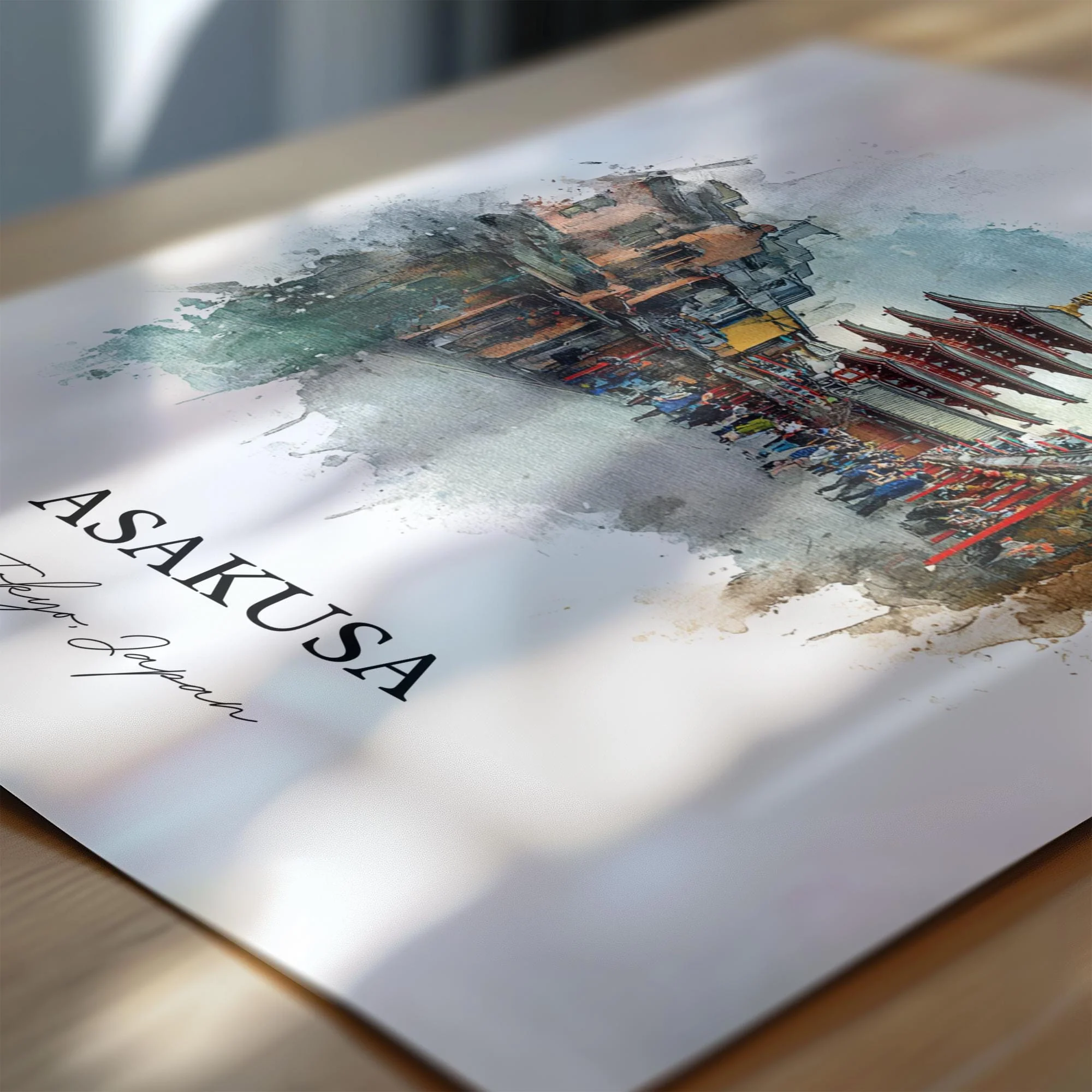 Asakusa, Japan – Watercolor Art Print - Image 2