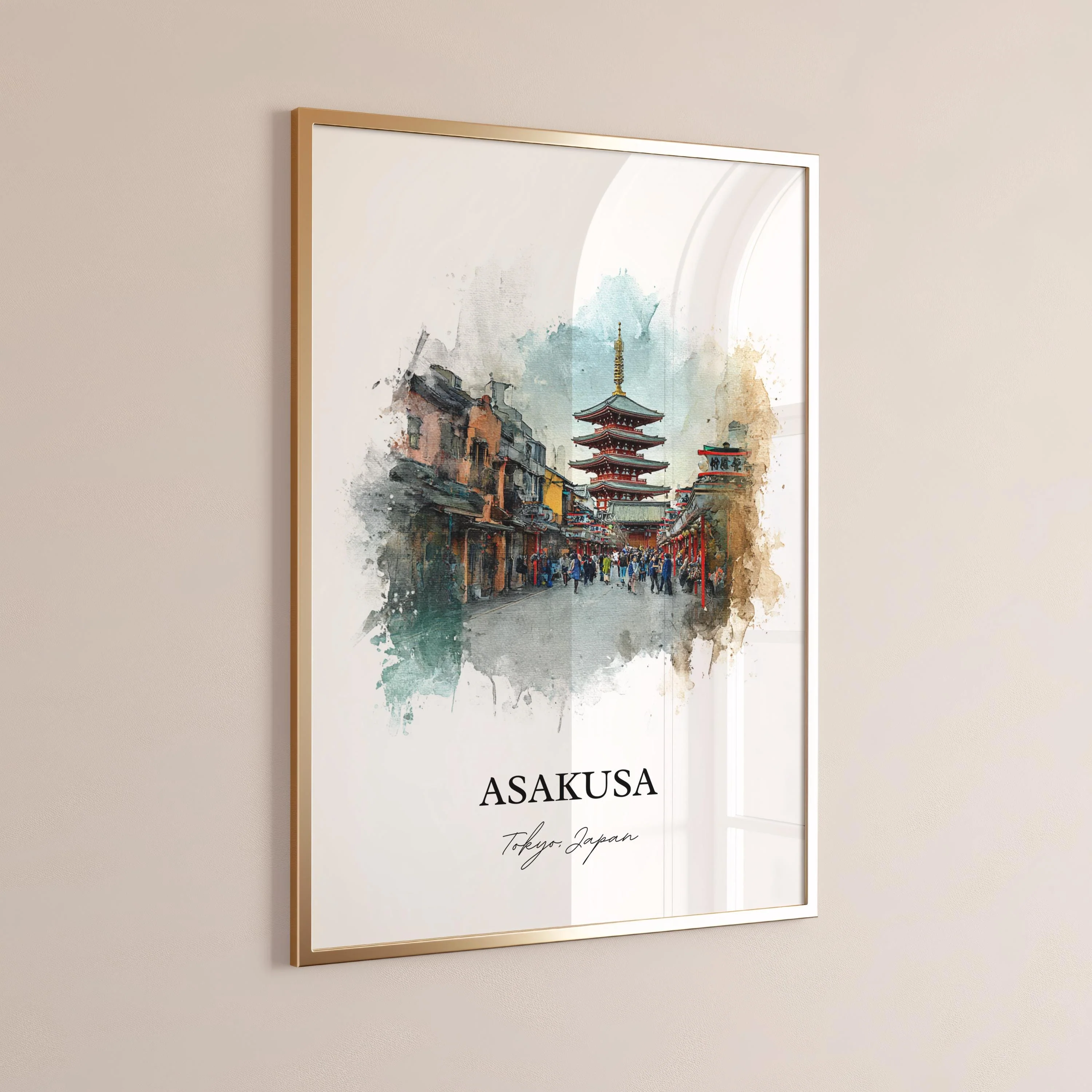 Asakusa, Japan – Watercolor Art Print - Image 4