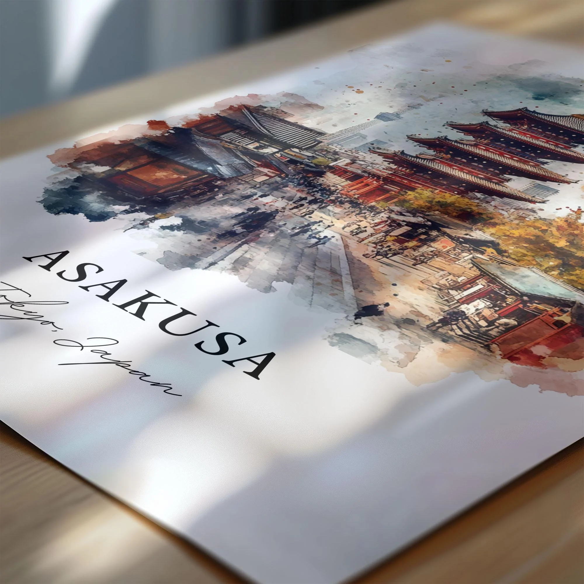 Asakusa, Japan – Watercolor Art Print - Image 2