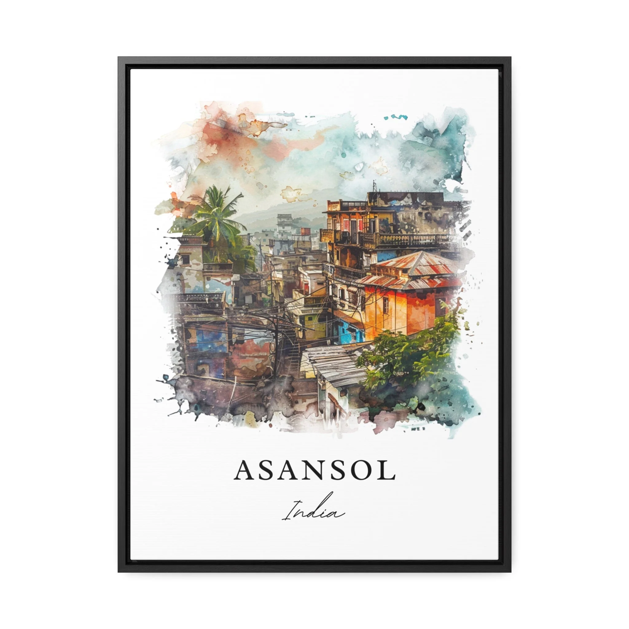 Asansol, India – Watercolor Art Print - Image 2
